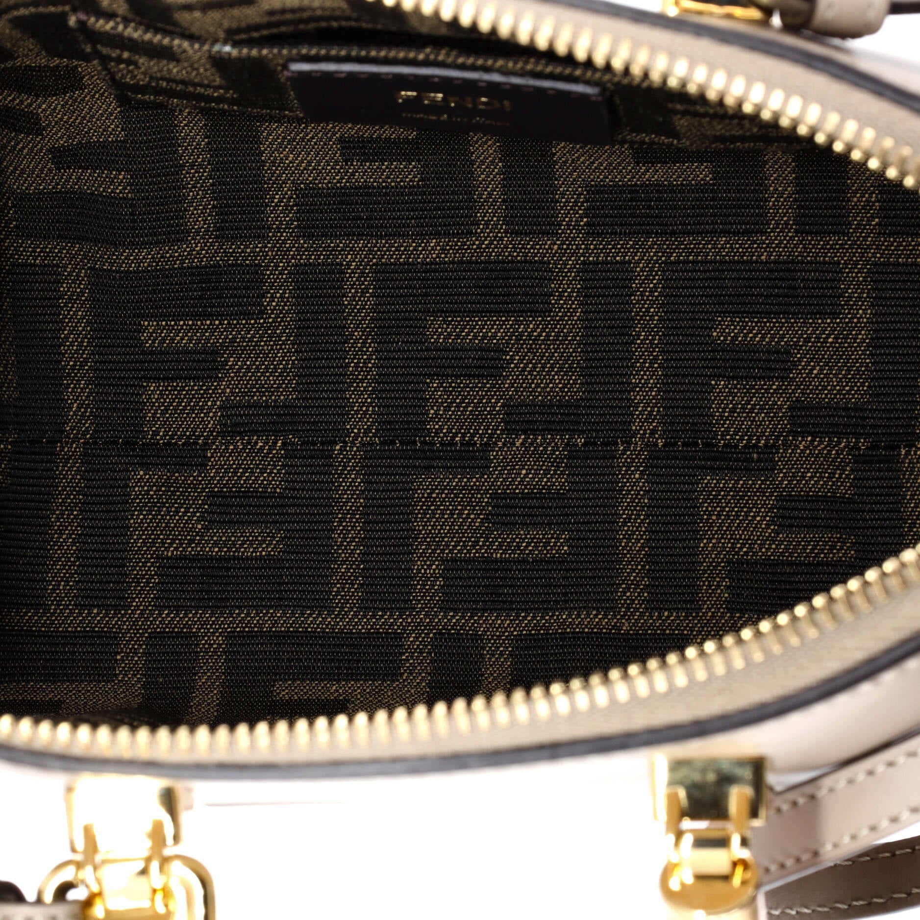 Fendi Logo By The Way Top Handle Bag Embossed Leather Mini