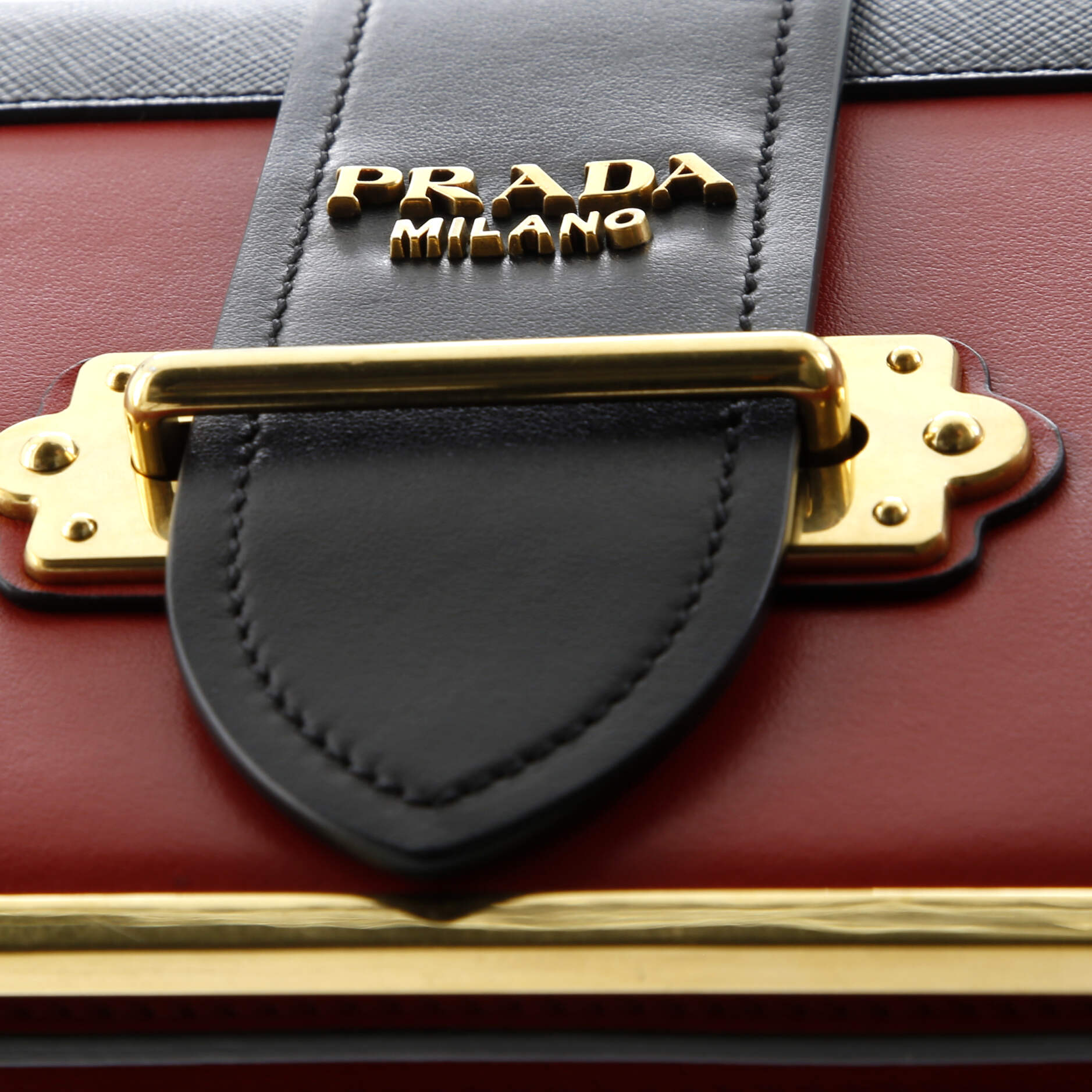 Prada Cahier Crossbody Bag Leather and Saffiano Leather Small