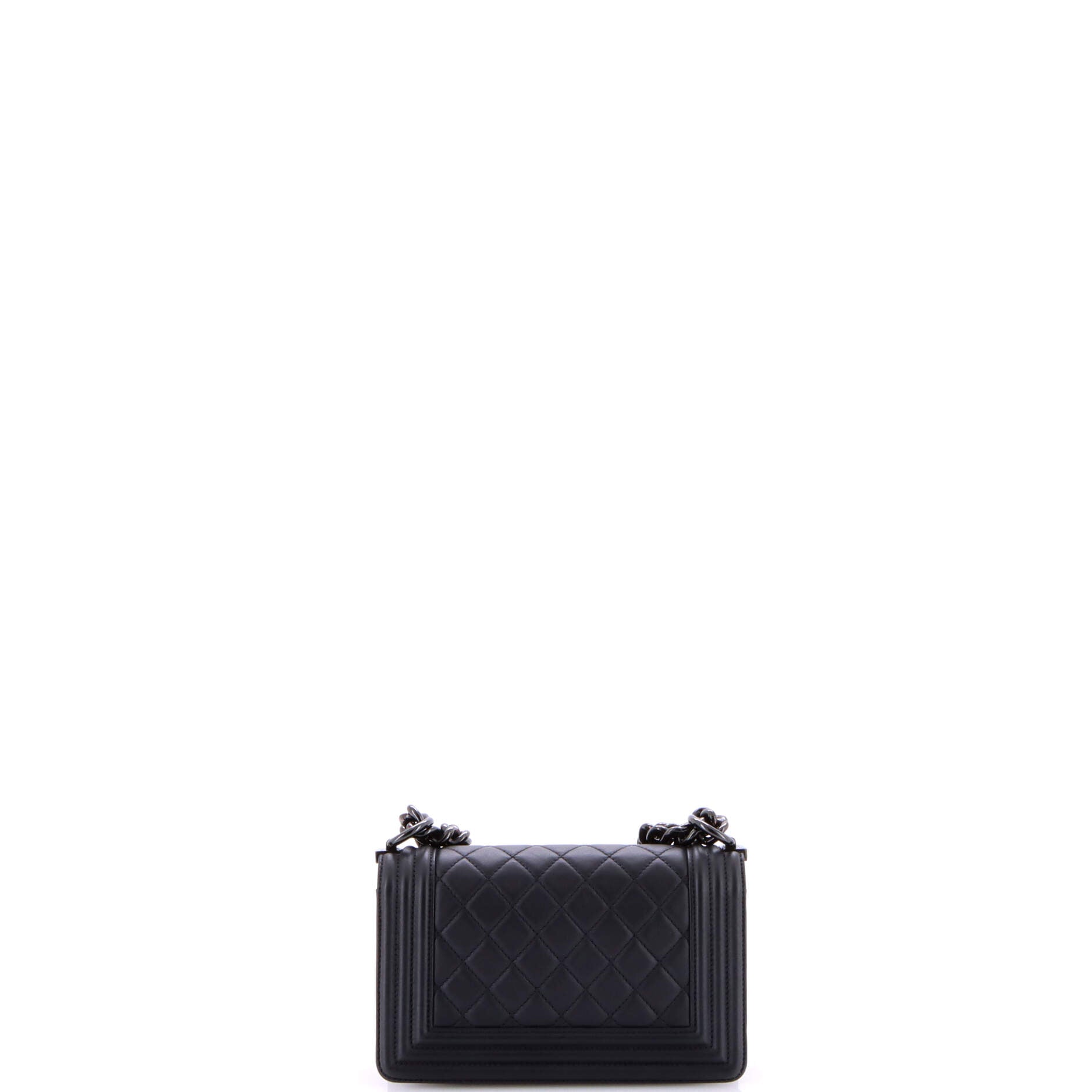 Chanel So Black Boy Flap Bag Quilted Lambskin Small