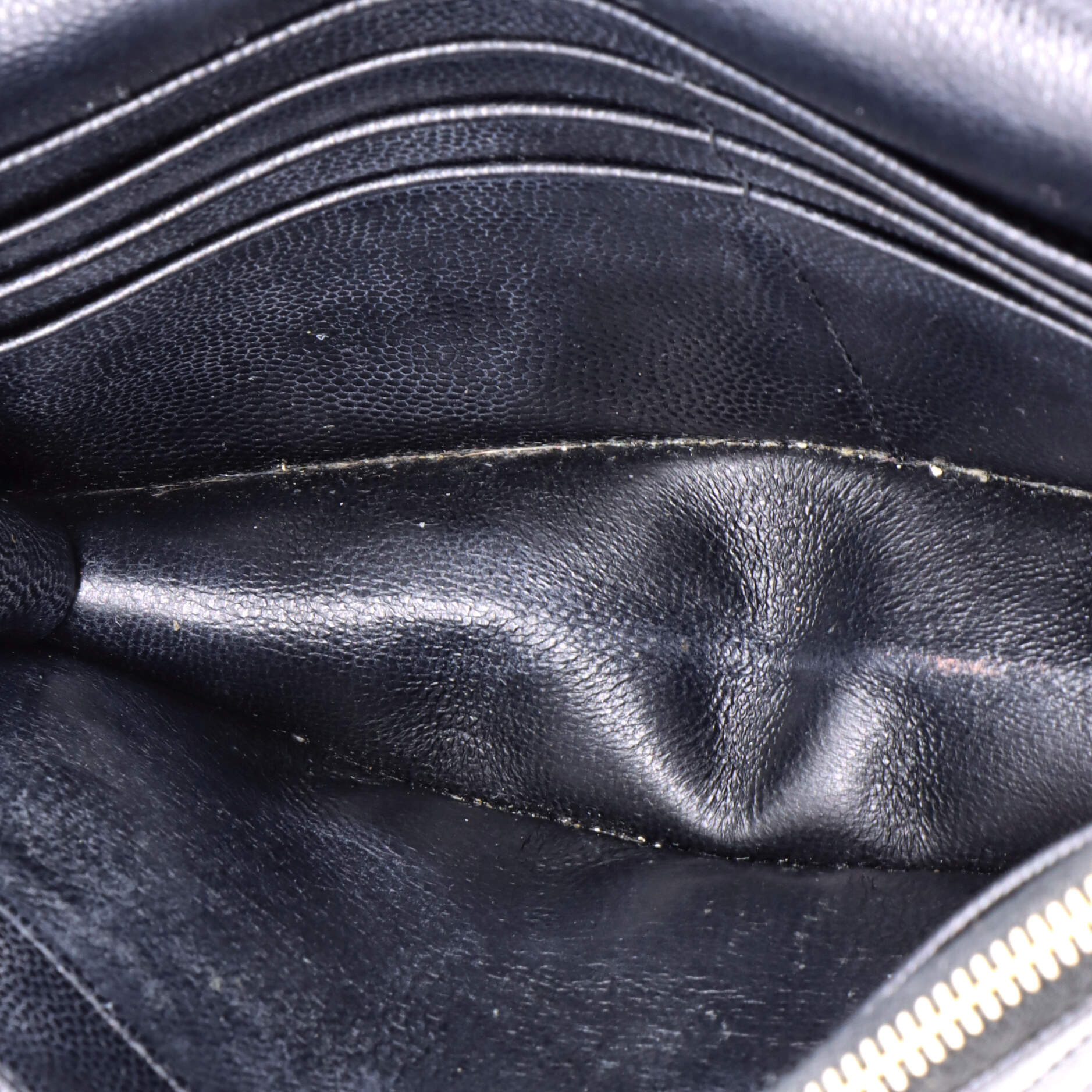 Saint Laurent Classic Monogram Wallet on Chain Matelasse Chevron Leather Small