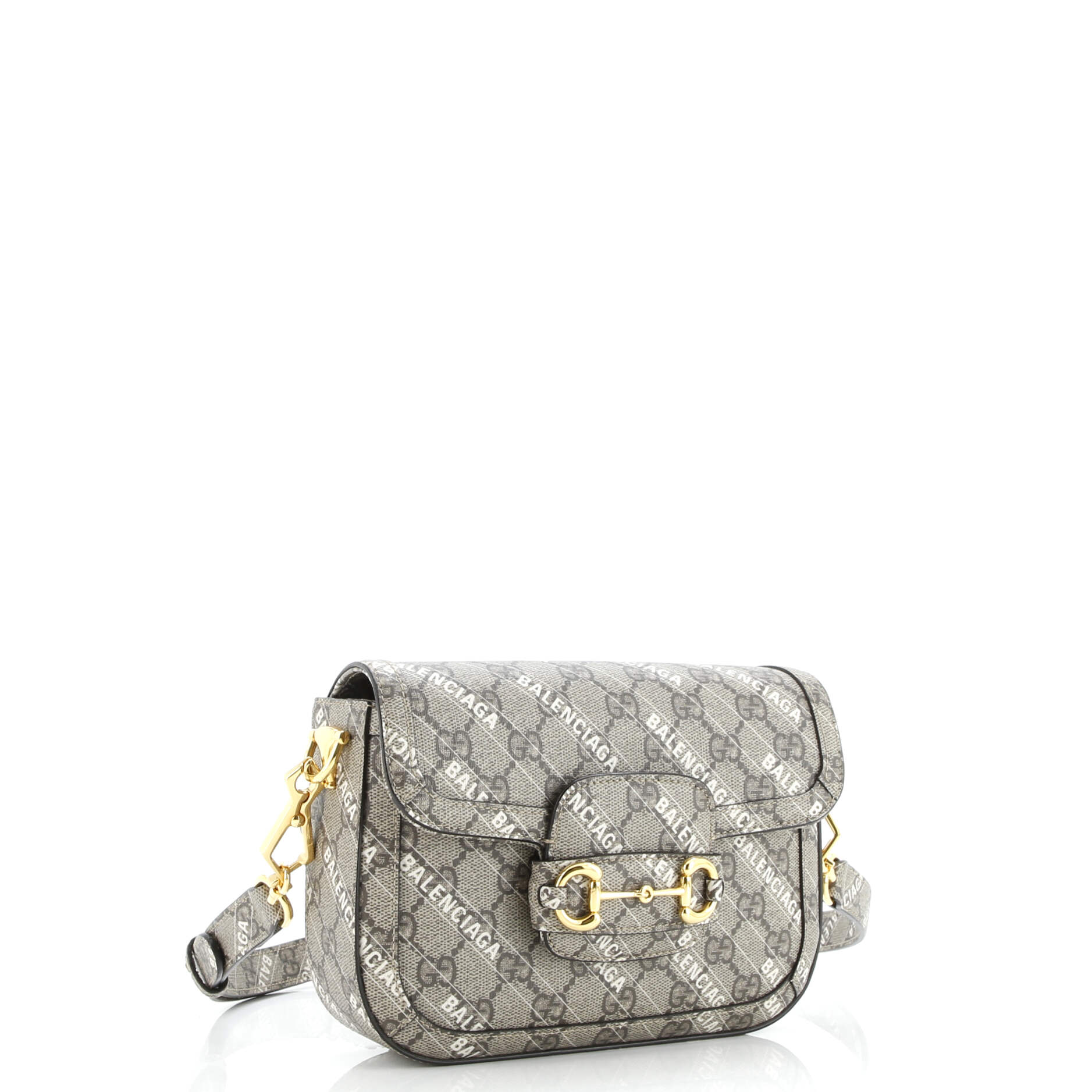 Gucci x Balenciaga The Hacker Project Horsebit 1955 Shoulder Bag GG Coated Canvas Mini