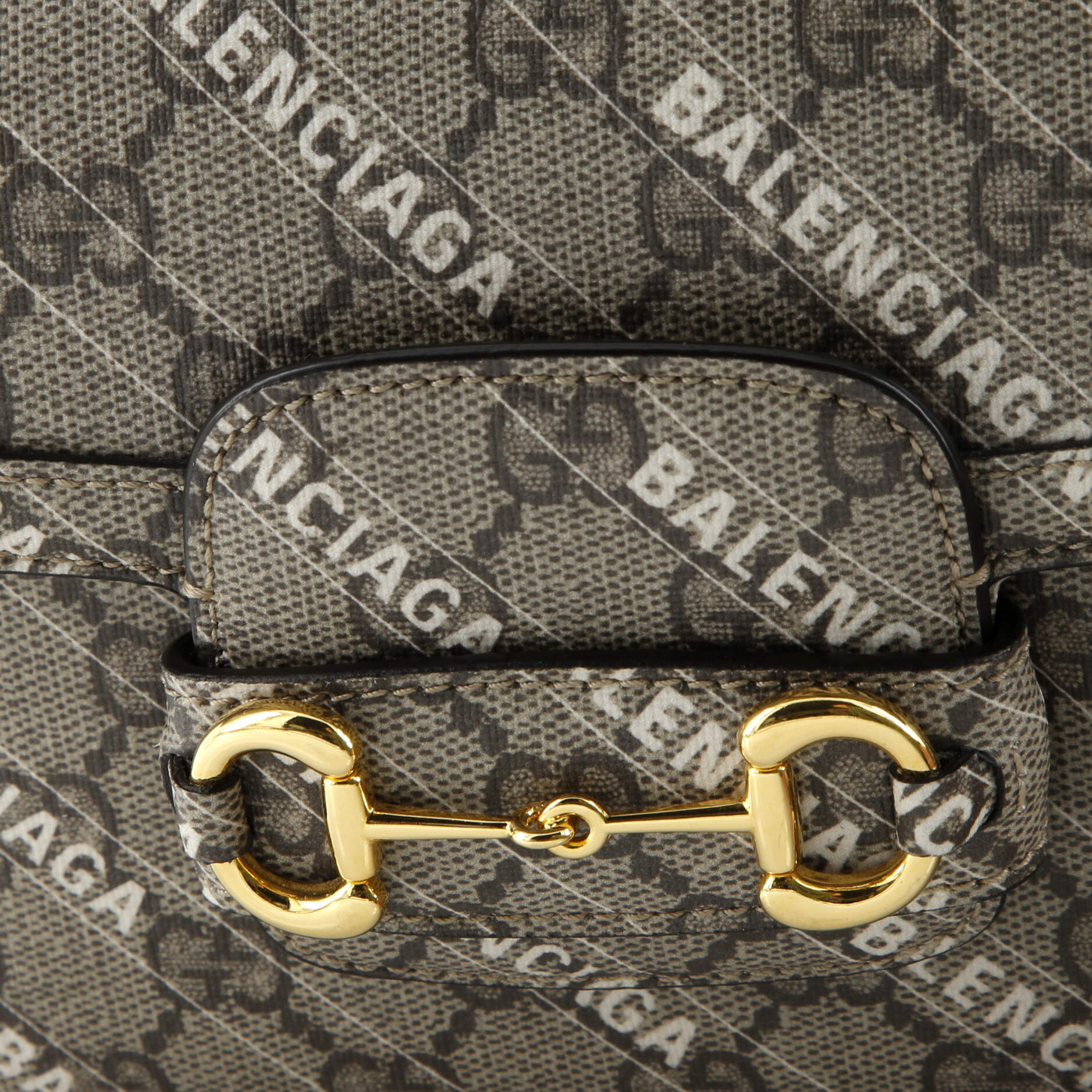 Gucci x Balenciaga The Hacker Project Horsebit 1955 Shoulder Bag GG Coated Canvas Mini