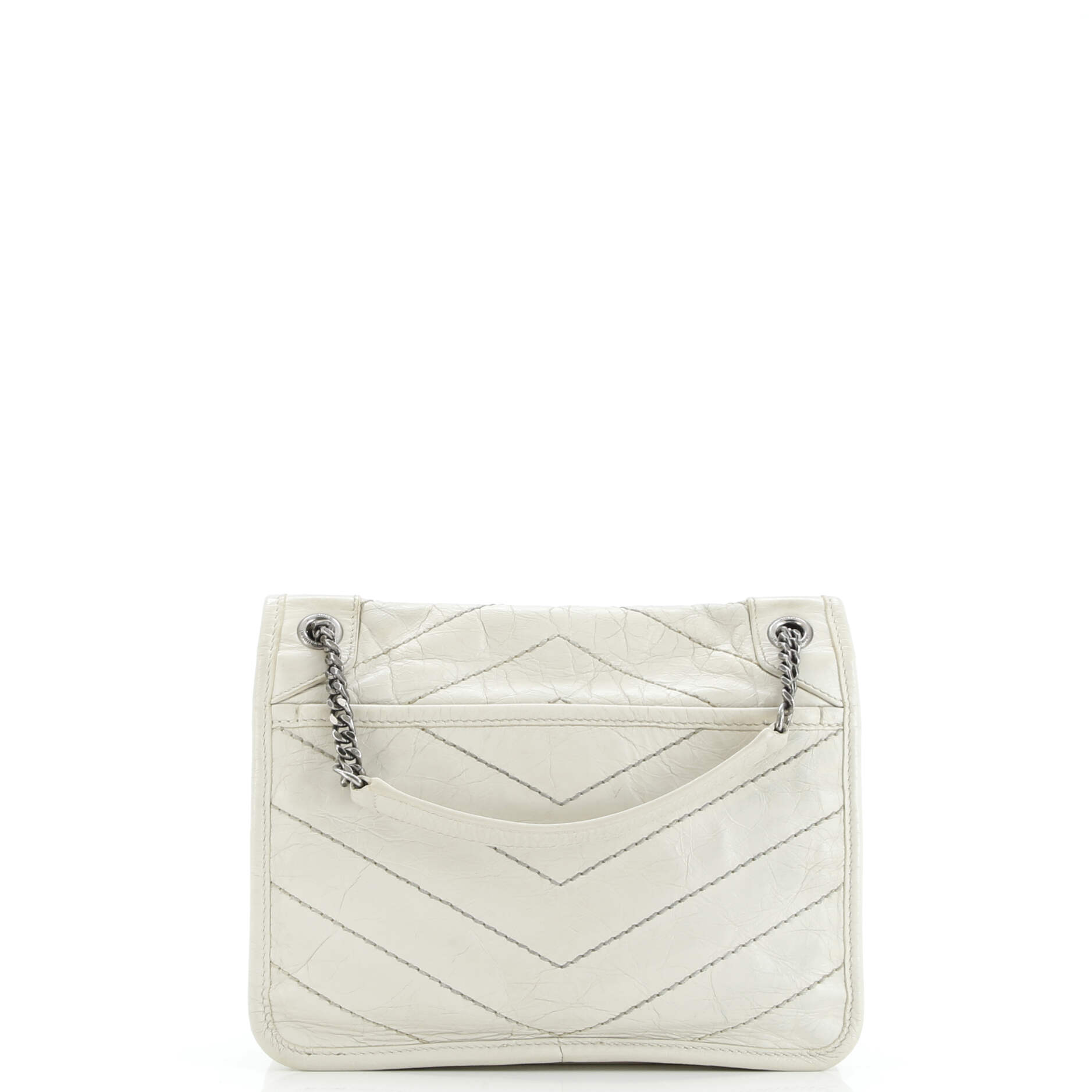 Saint Laurent Niki Chain Flap Bag Matelasse Chevron Leather Baby