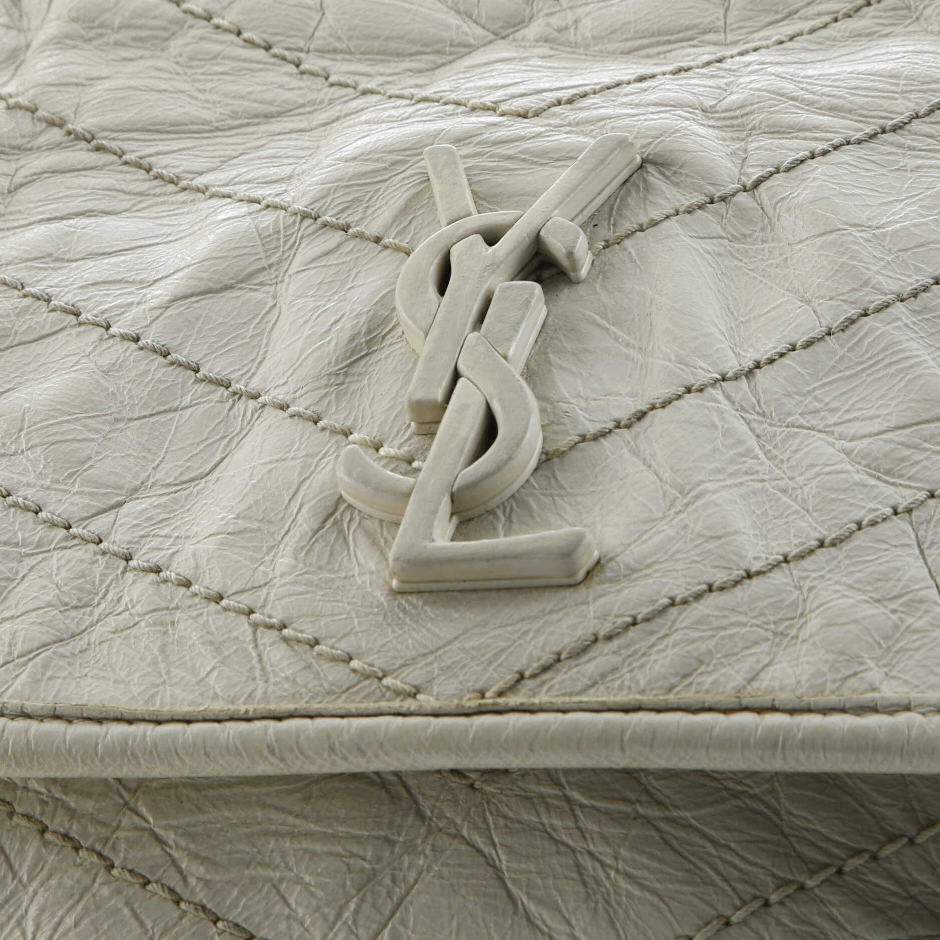 Saint Laurent Niki Chain Flap Bag Matelasse Chevron Leather Baby