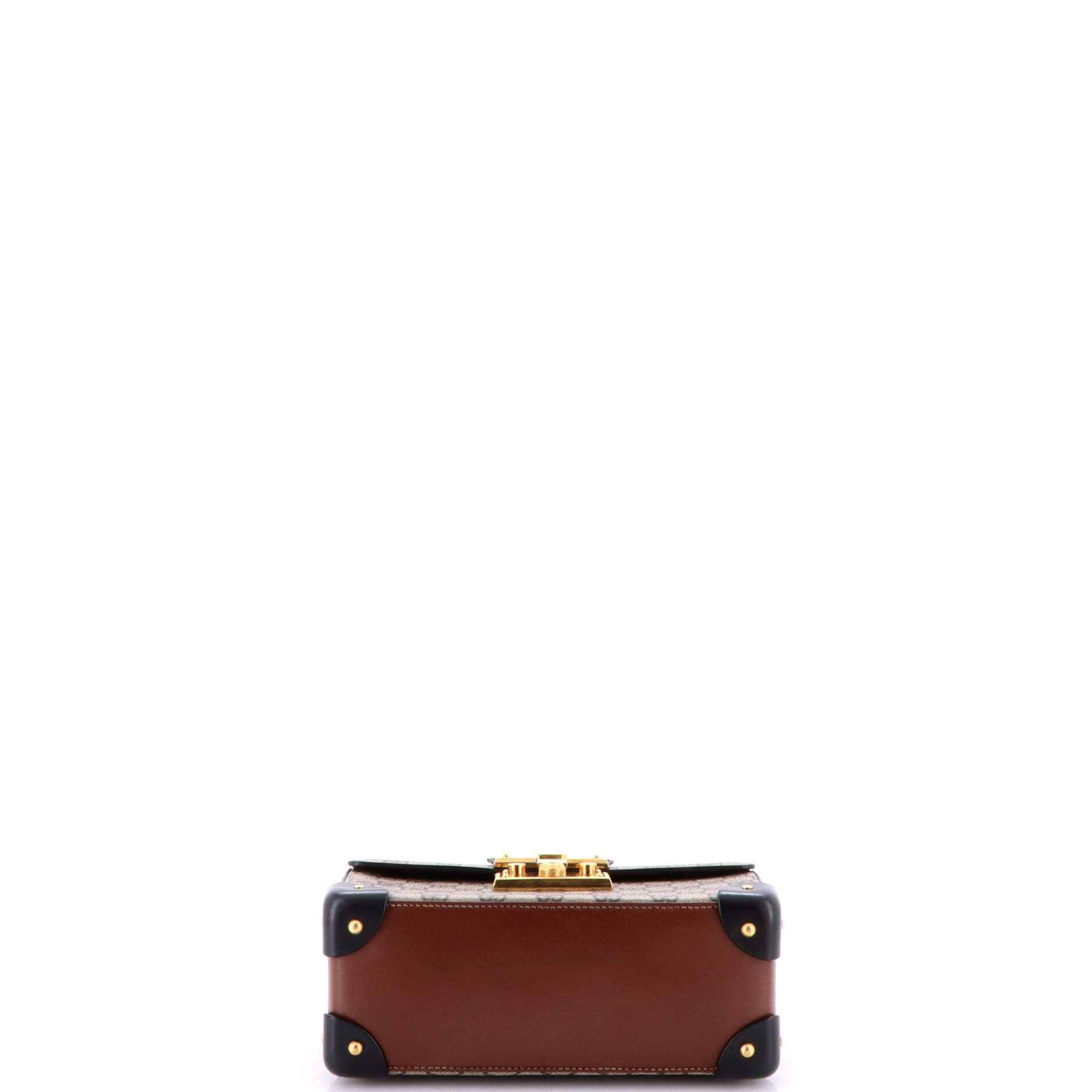 Gucci Padlock Bamboo Shoulder Bag GG Coated Canvas Small