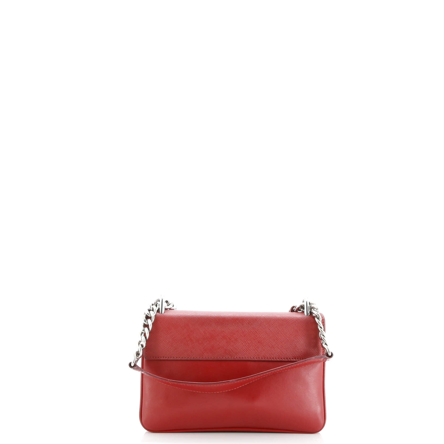 Prada Chain Flap Crossbody Bag Saffiano and Soft Calf Small