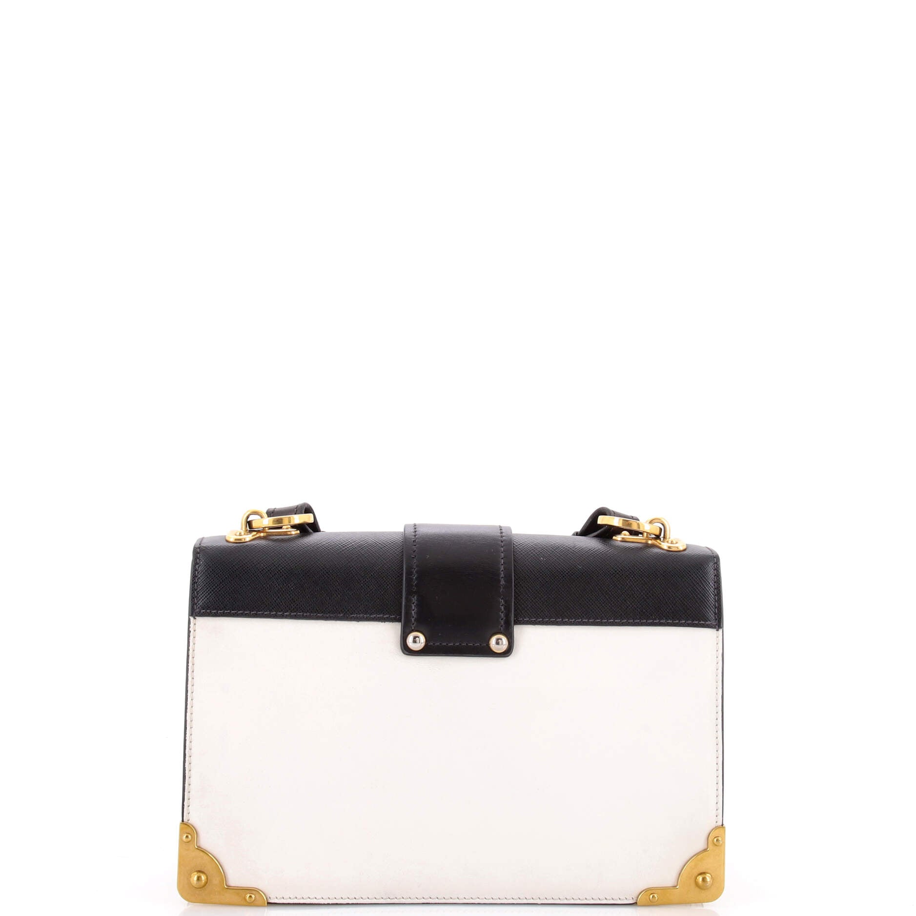 Prada Cahier Crossbody Bag Leather and Saffiano Leather Large