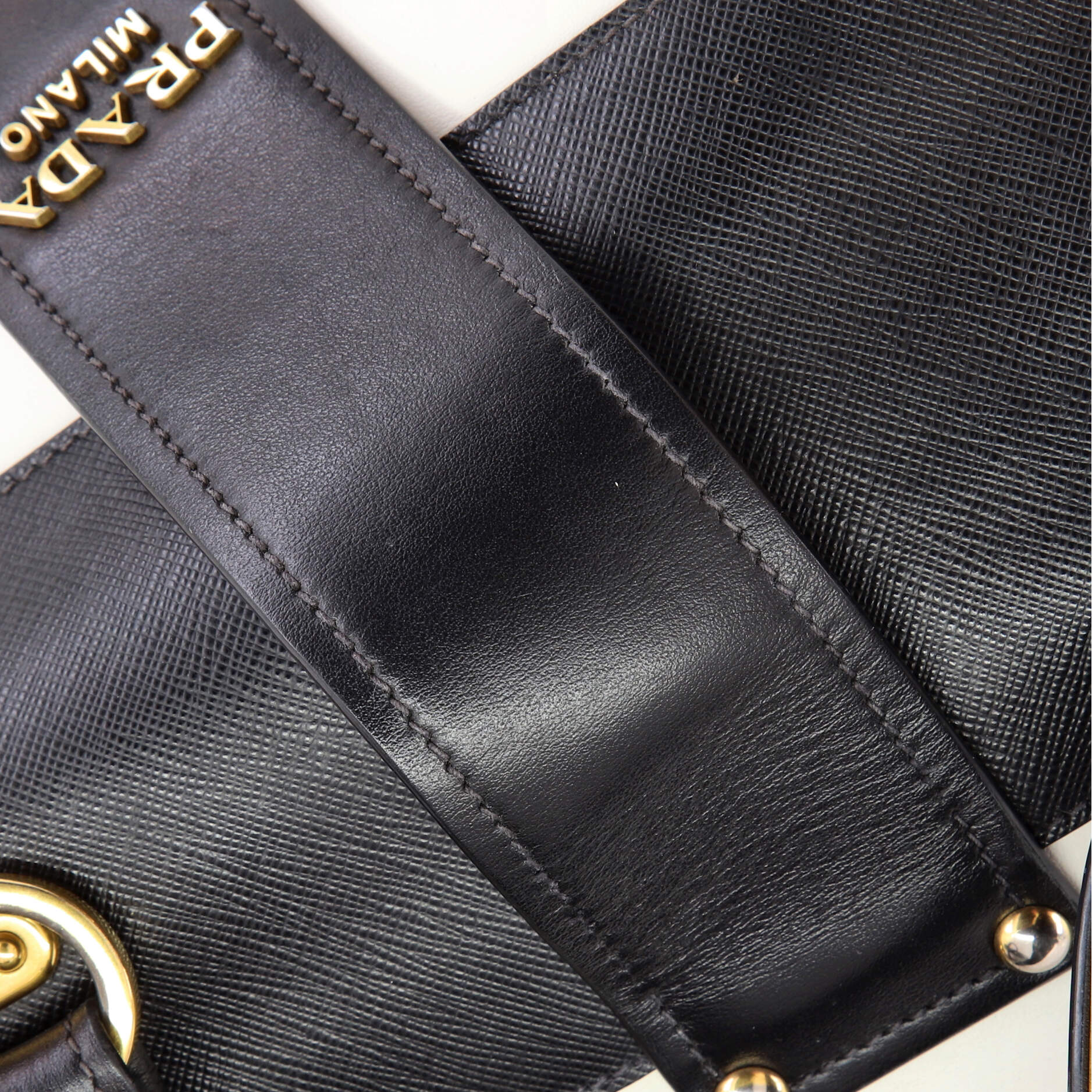 Prada Cahier Crossbody Bag Leather and Saffiano Leather Large