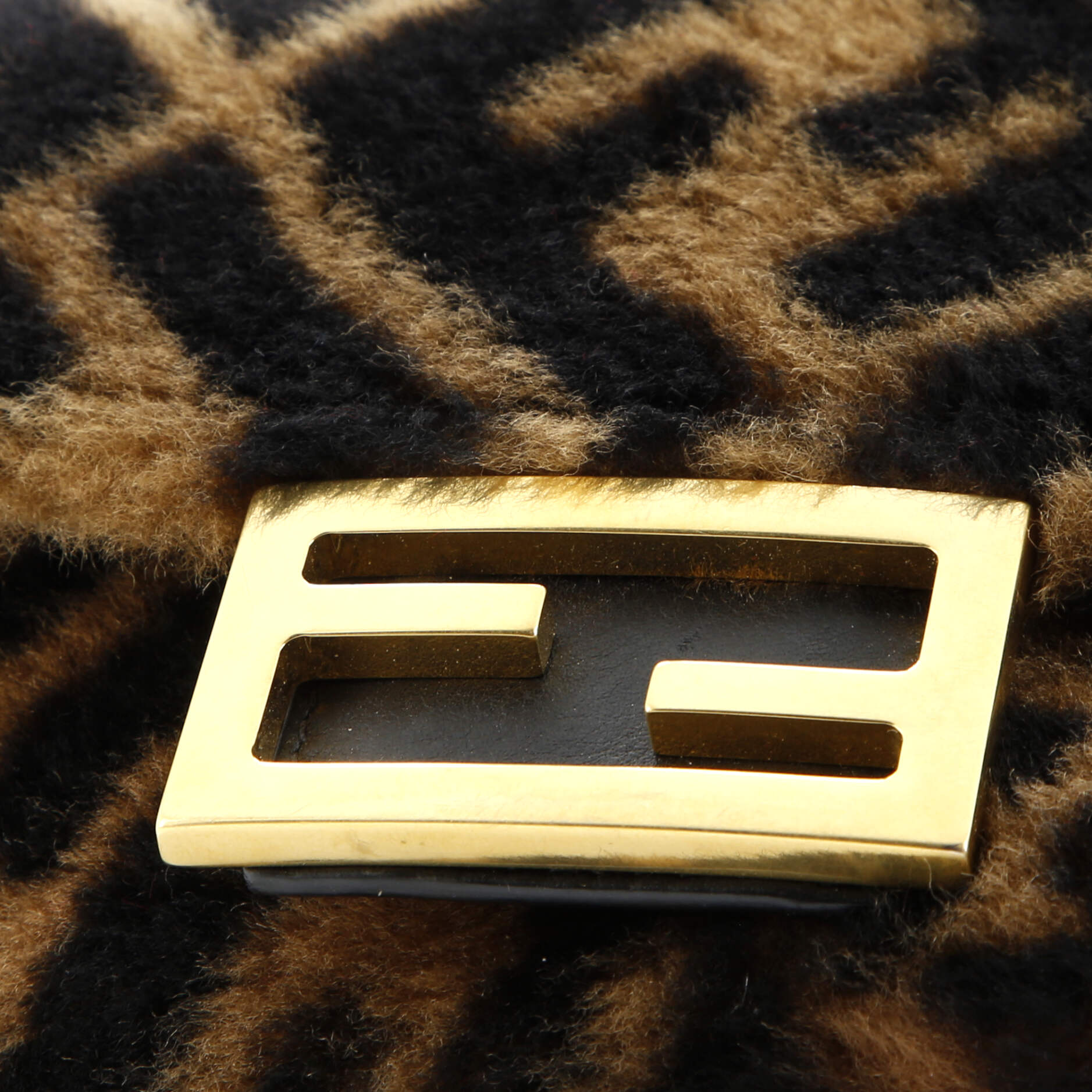 Fendi Baguette NM Bag Zucca Shearling Mini
