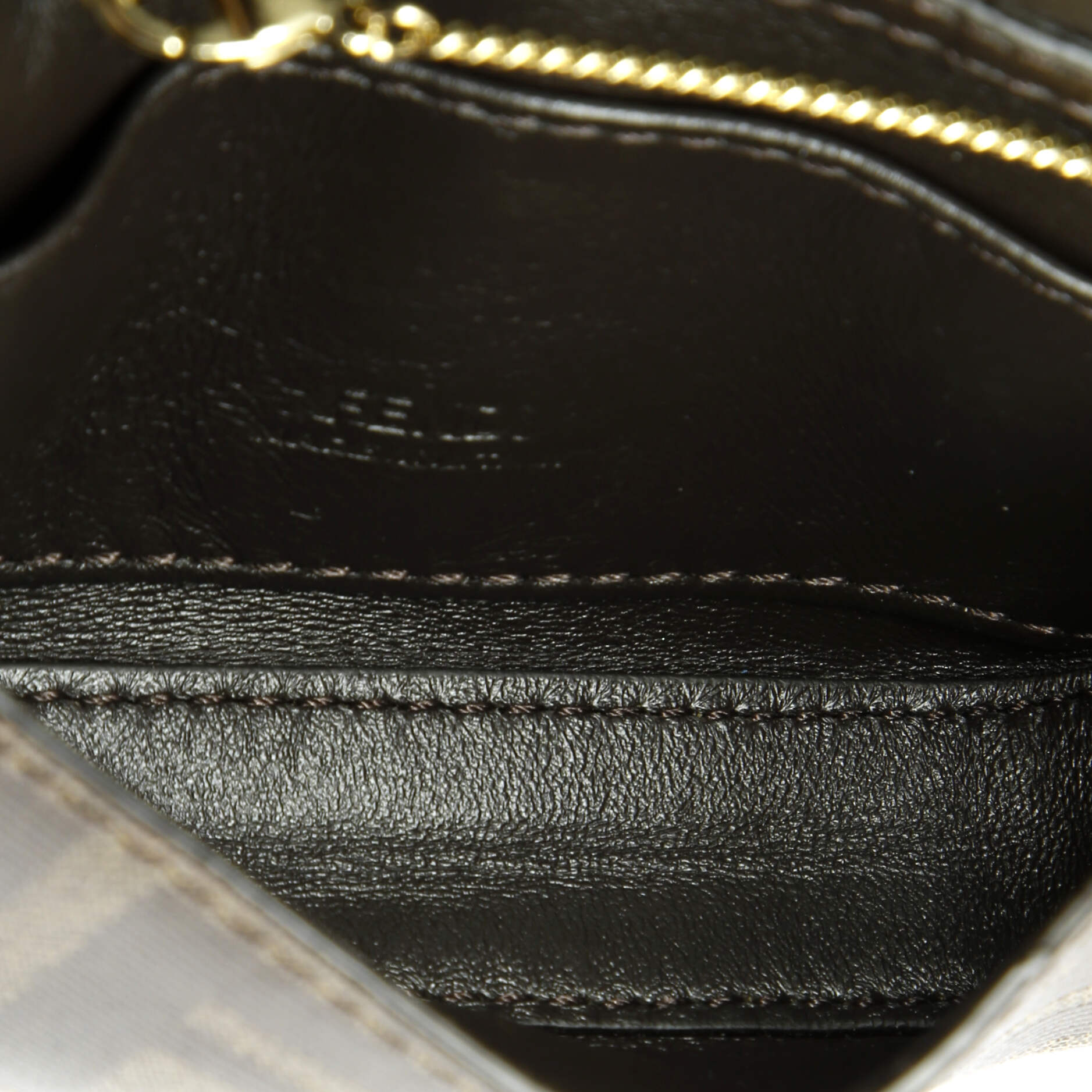Fendi Chain Baguette Charm Bag Zucca Coated Canvas Nano