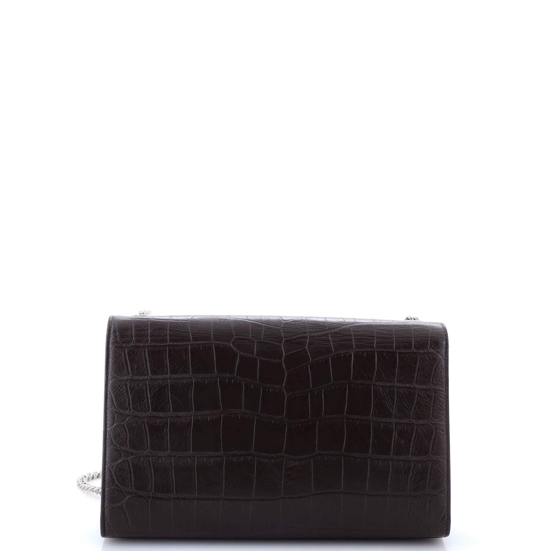 Saint Laurent Classic Monogram Tassel Crossbody Bag Crocodile Embossed Leather Medium