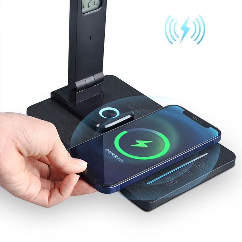 Multifunctional LED Desk Lamp with Display Screen and Alarm Clock, Wireless Charging Office Lamp