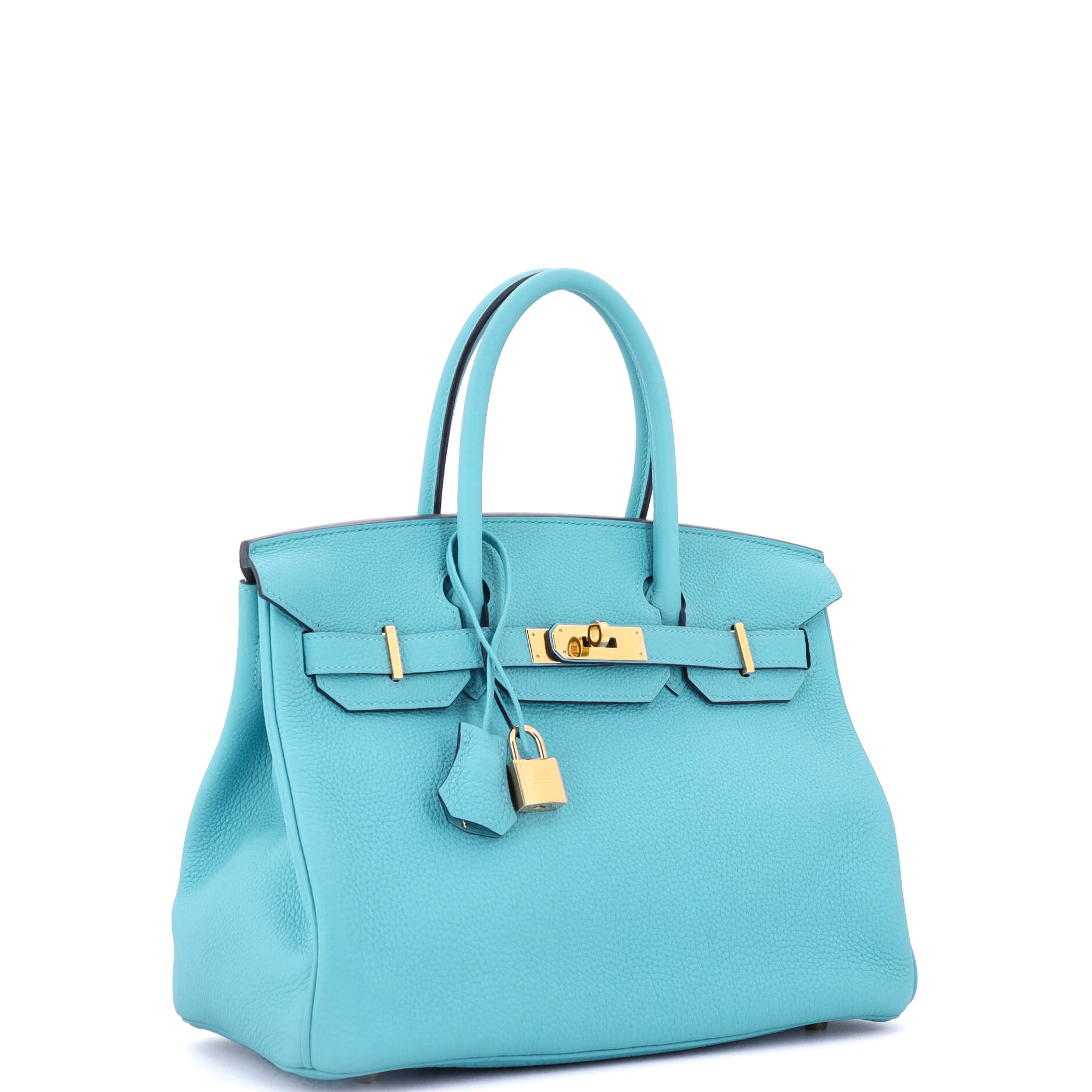 Hermes Birkin Handbag Blue Togo with Gold Hardware 30