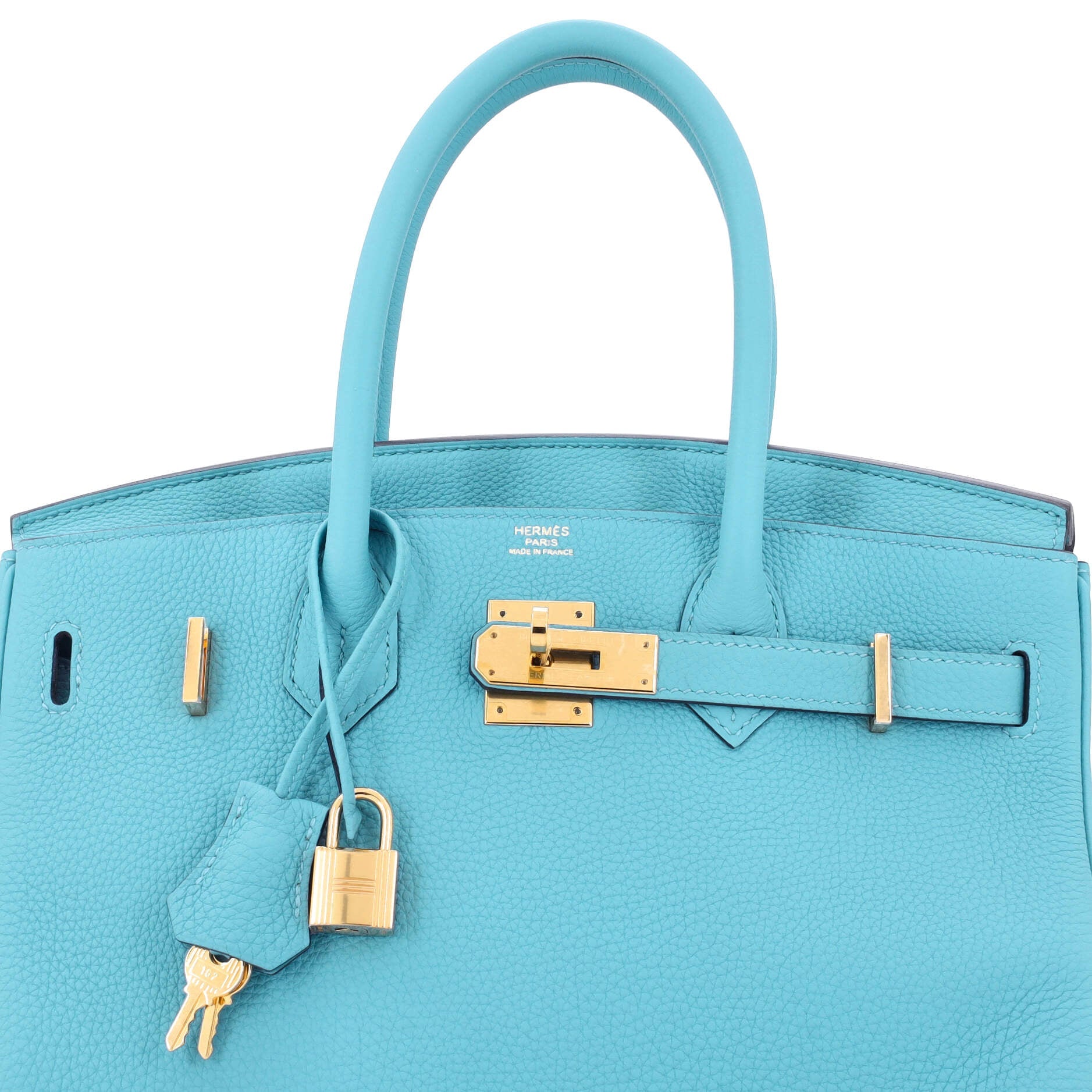Hermes Birkin Handbag Blue Togo with Gold Hardware 30