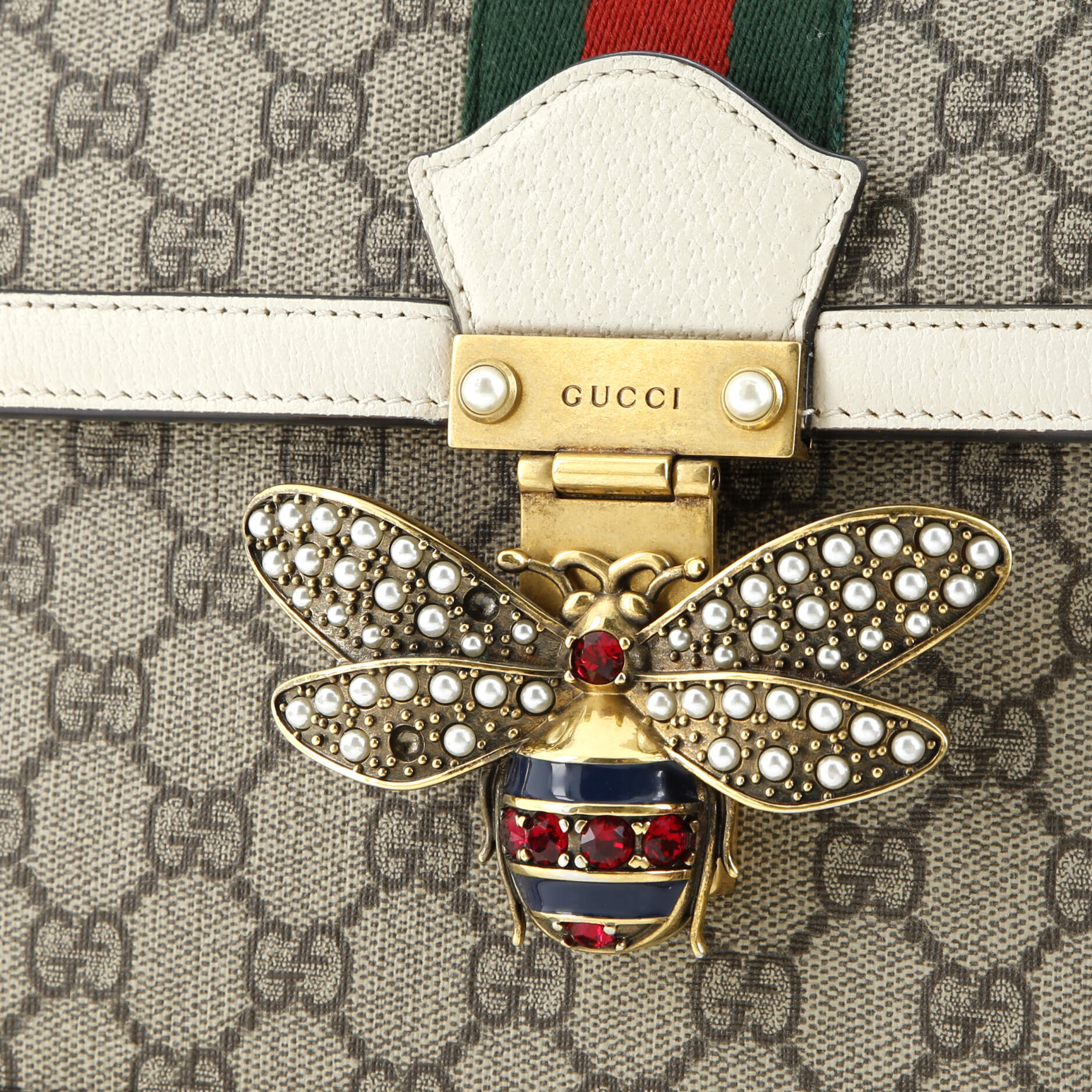 Gucci Queen Margaret Top Handle Bag GG Coated Canvas with Leather Small