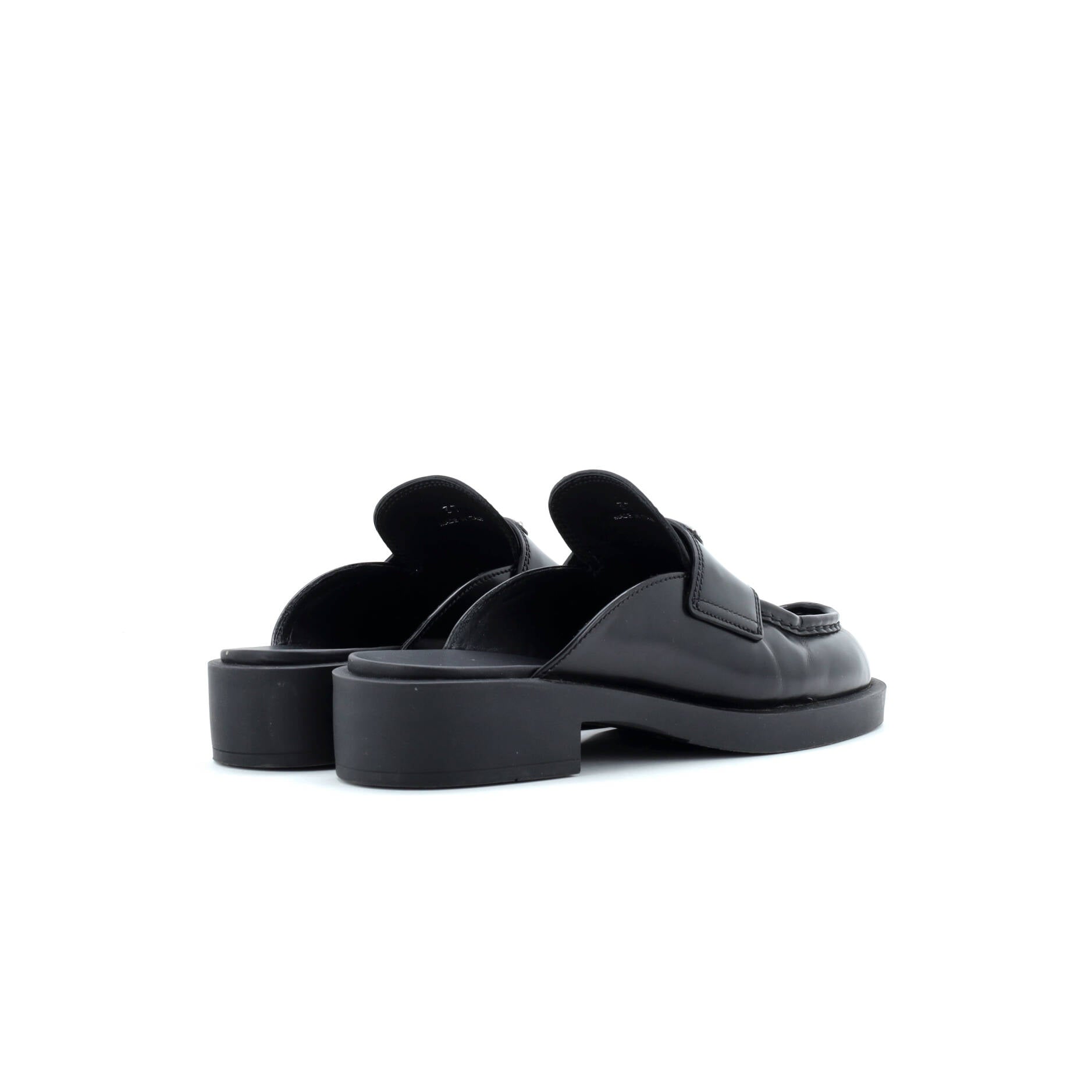 Prada Women's Triangle Logo Slide Mules Leather