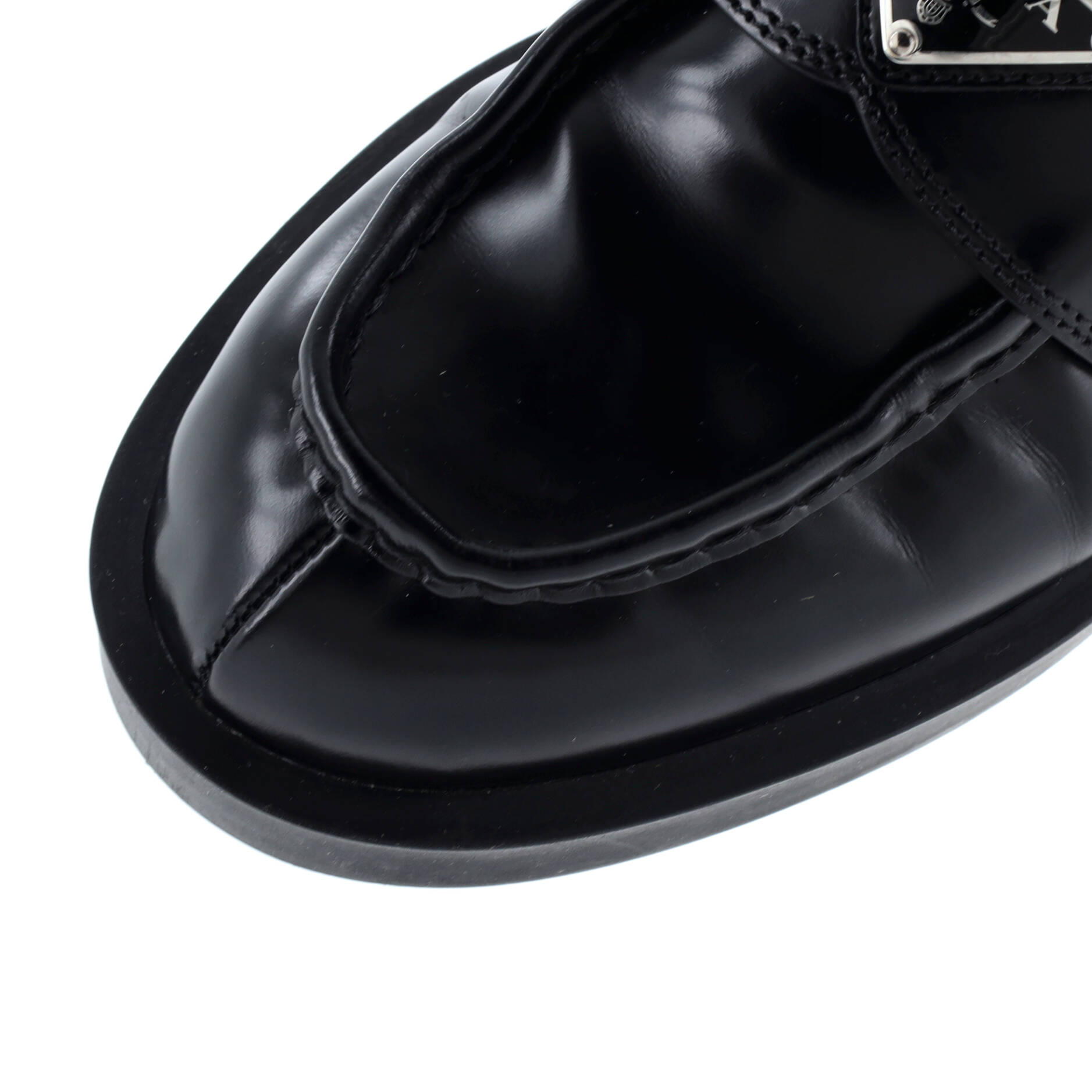 Prada Women's Triangle Logo Slide Mules Leather