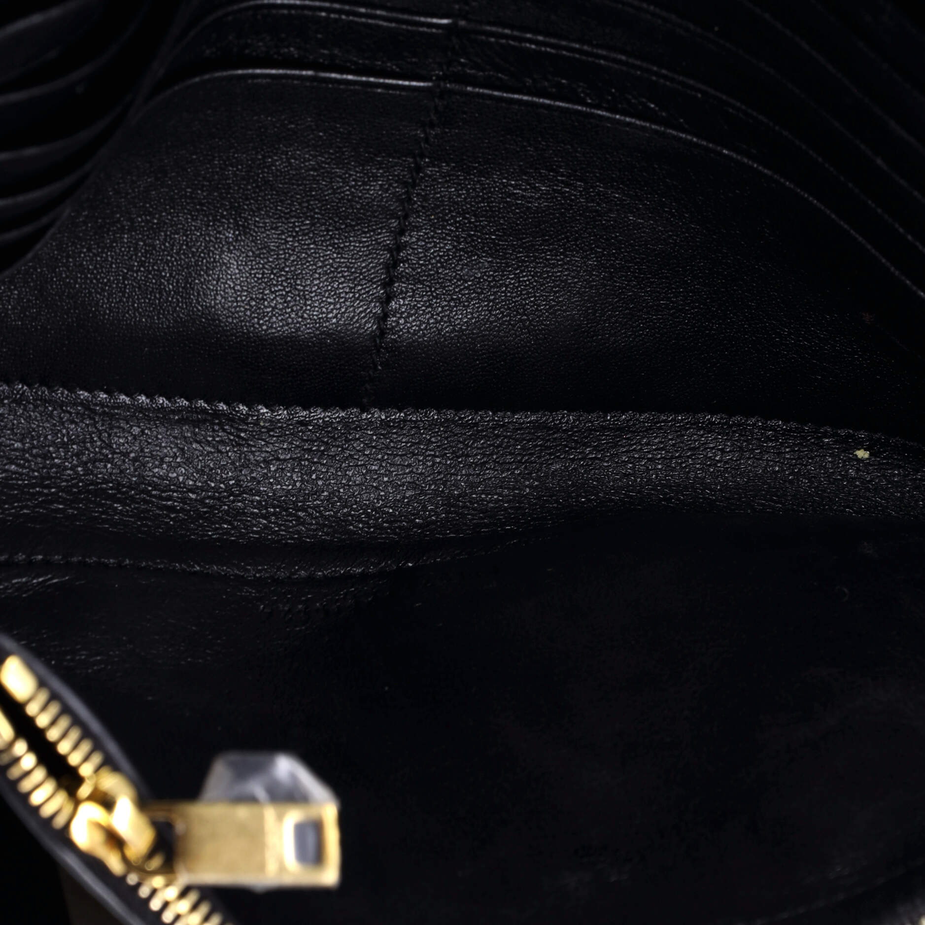 Saint Laurent Classic Monogram Wallet on Chain Matelasse Chevron Leather Medium
