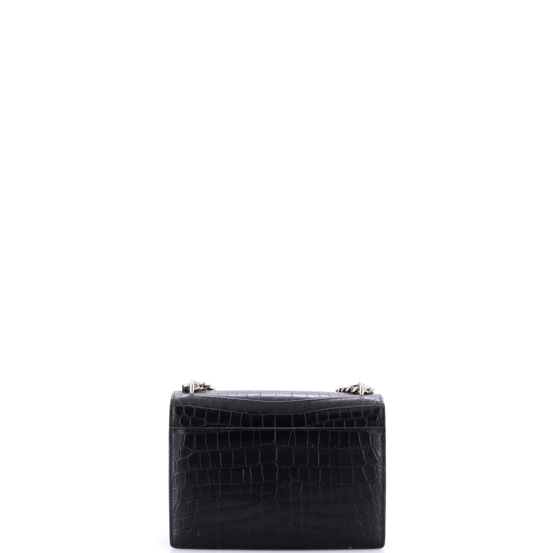 Saint Laurent Sunset Crossbody Bag Crocodile Embossed Leather Medium