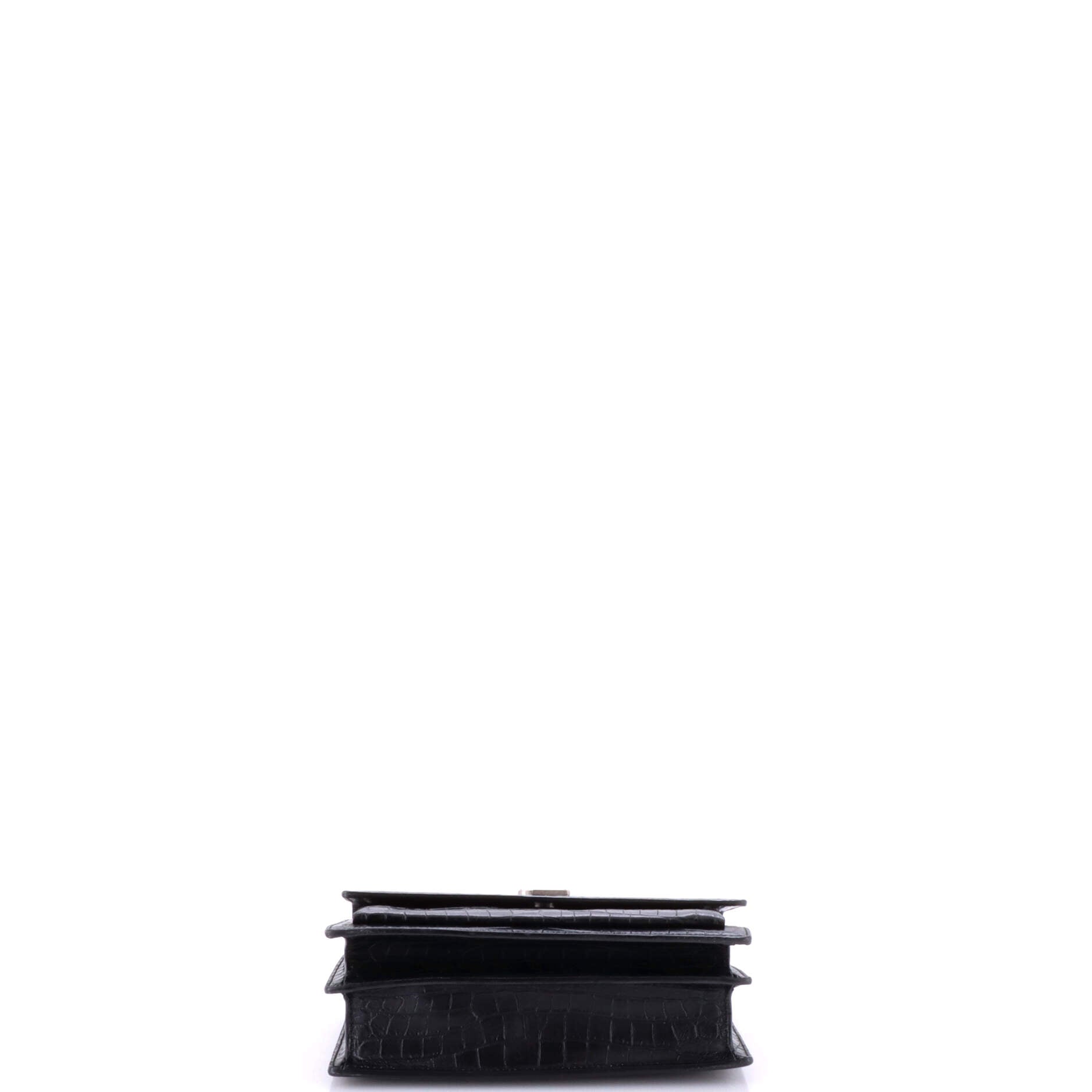 Saint Laurent Sunset Crossbody Bag Crocodile Embossed Leather Medium