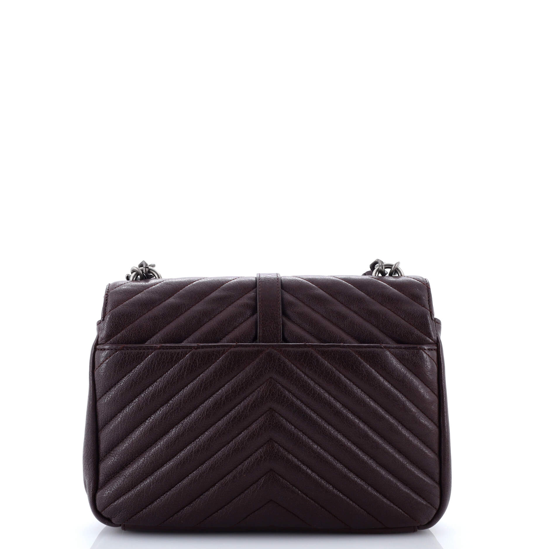 Saint Laurent Classic Monogram College Bag Matelasse Chevron Leather Medium