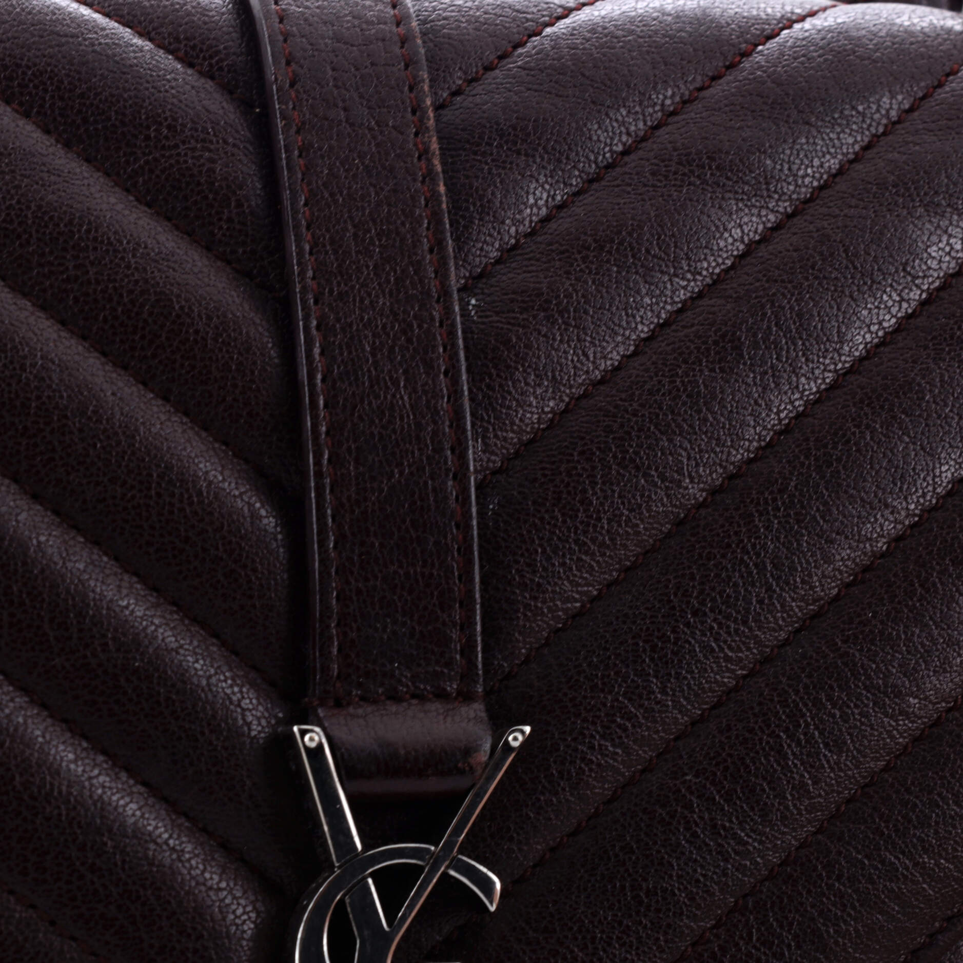Saint Laurent Classic Monogram College Bag Matelasse Chevron Leather Medium