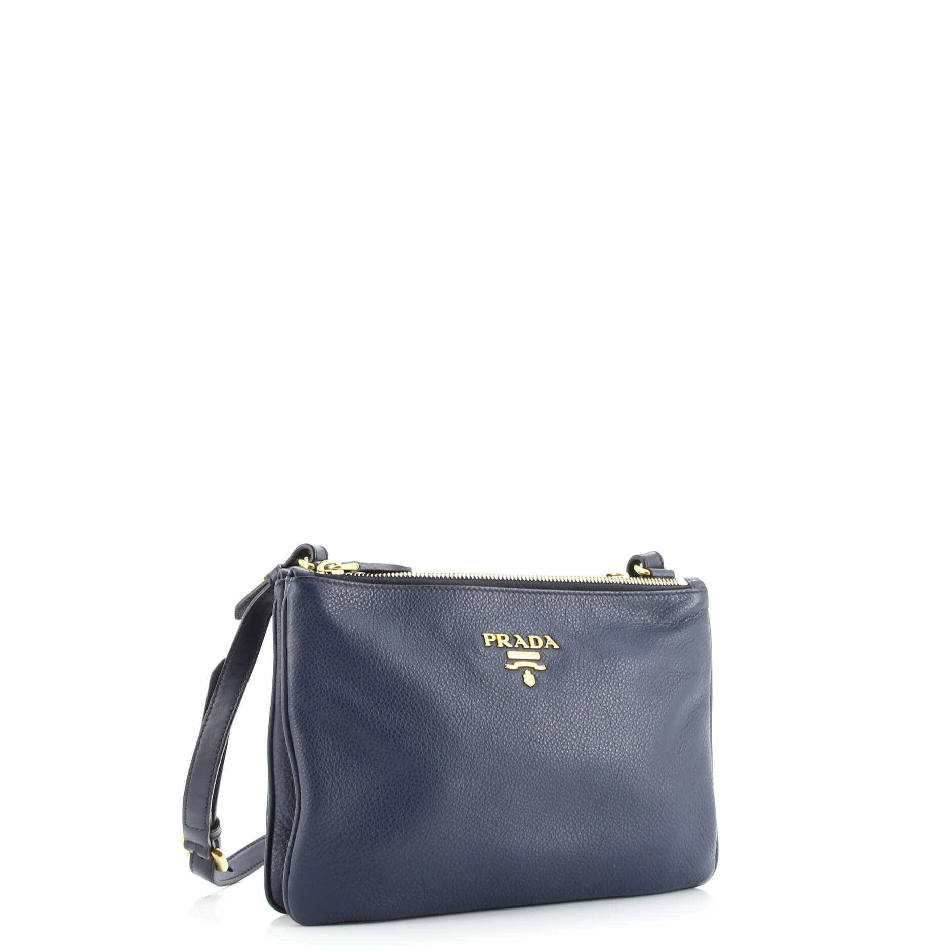 Prada Double Zip Crossbody Bag Vitello Daino Small