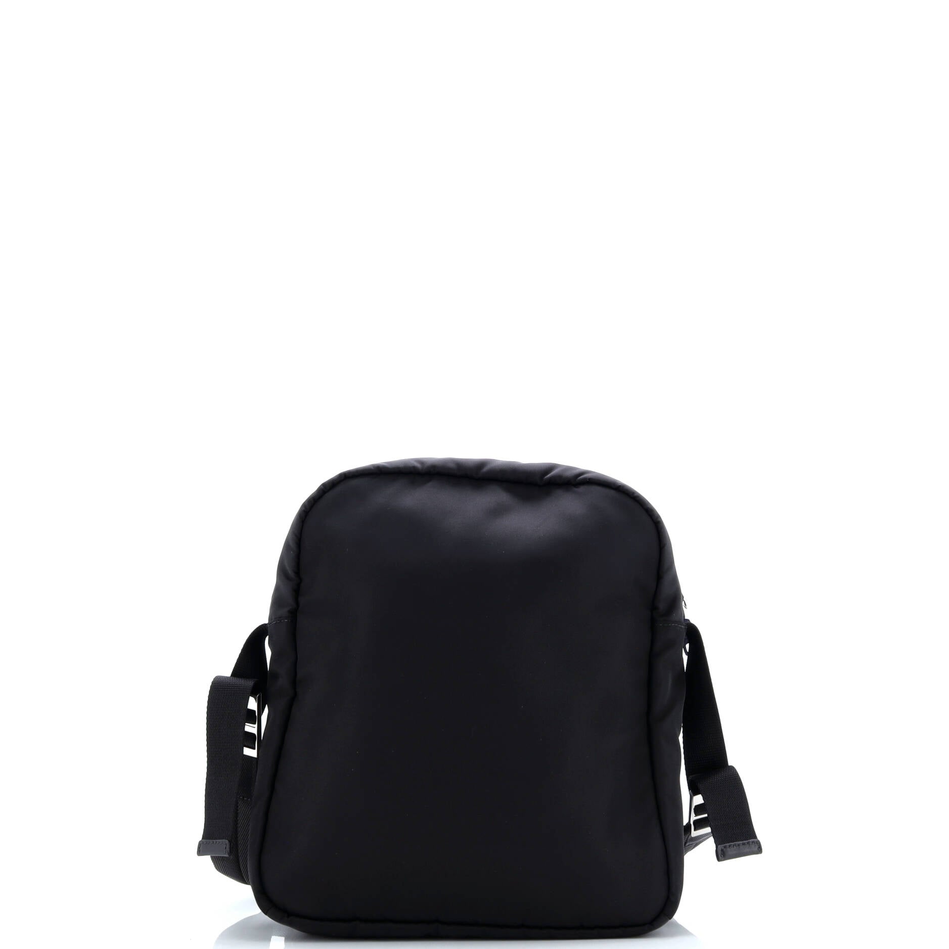 Prada Logo Patch Zip Messenger Bag Tessuto Medium