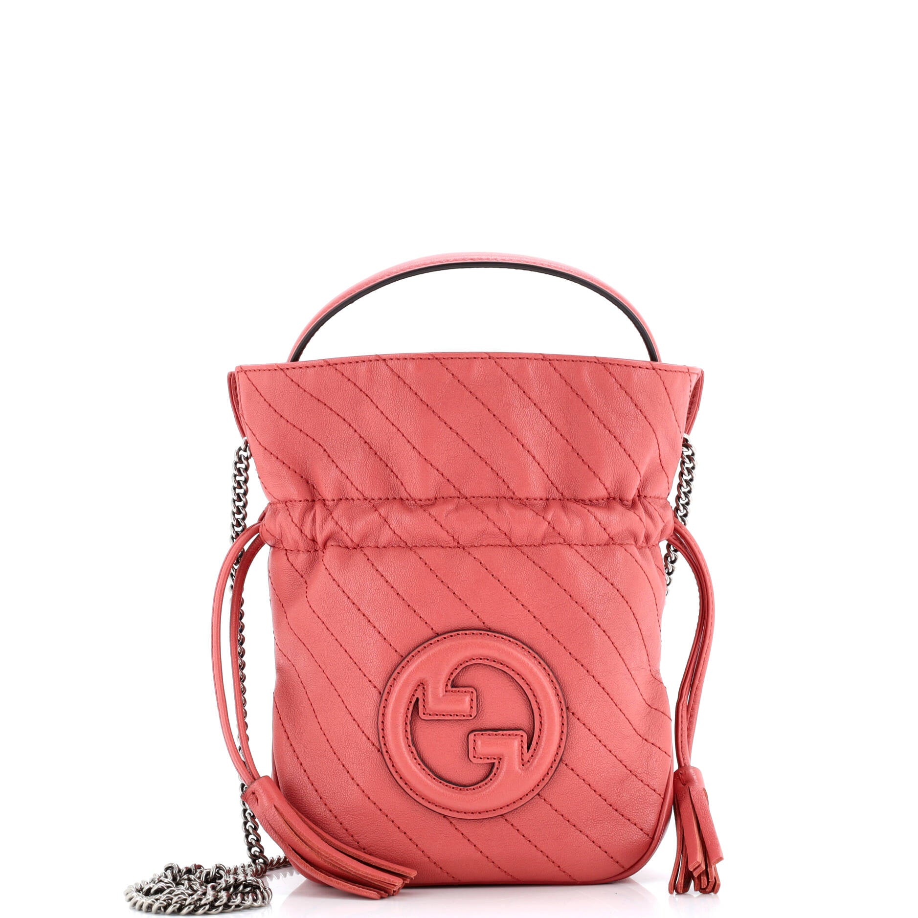 Gucci Blondie NM Bucket Bag Diagonal Quilted Leather Mini