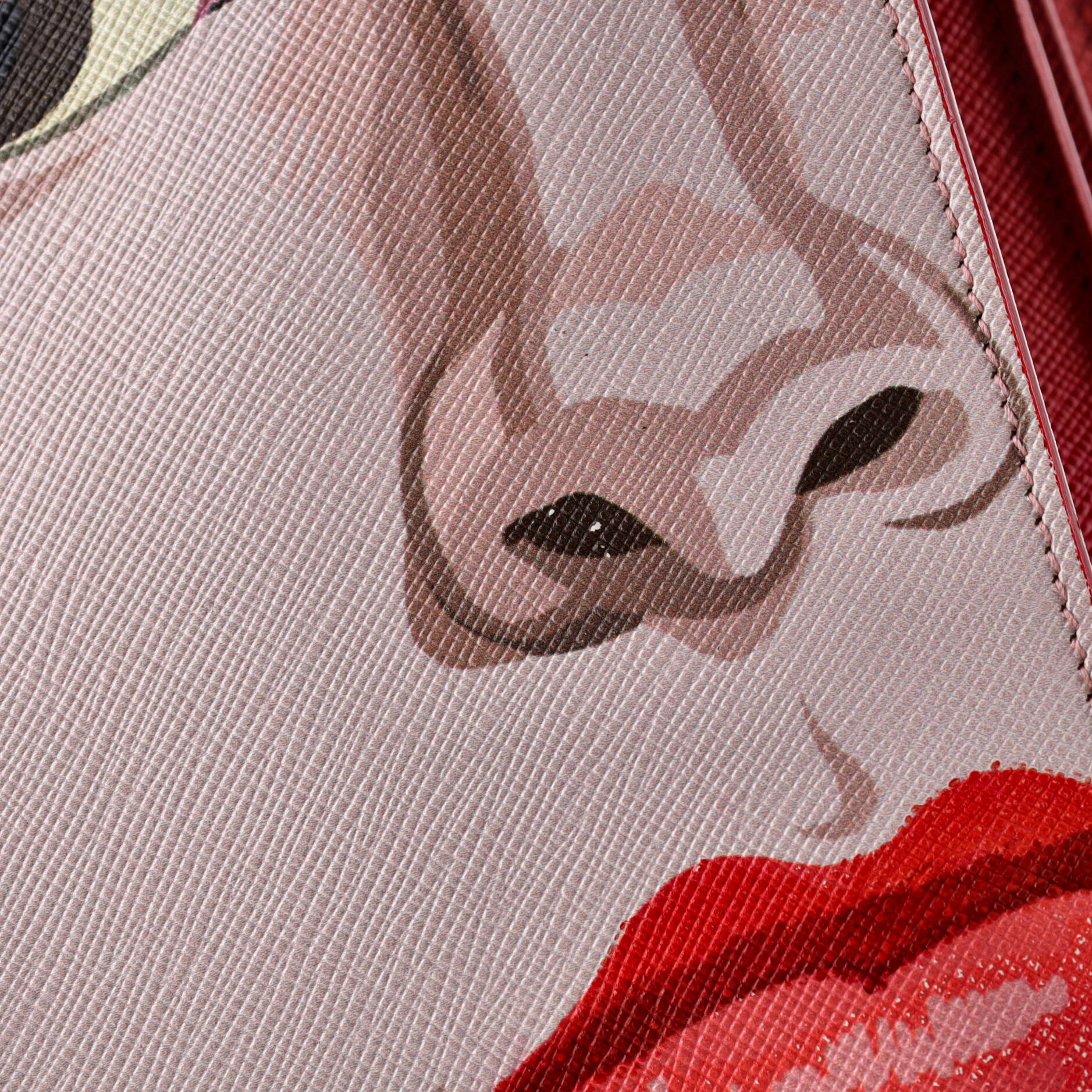 Prada Turn Lock Tote Printed Saffiano Medium