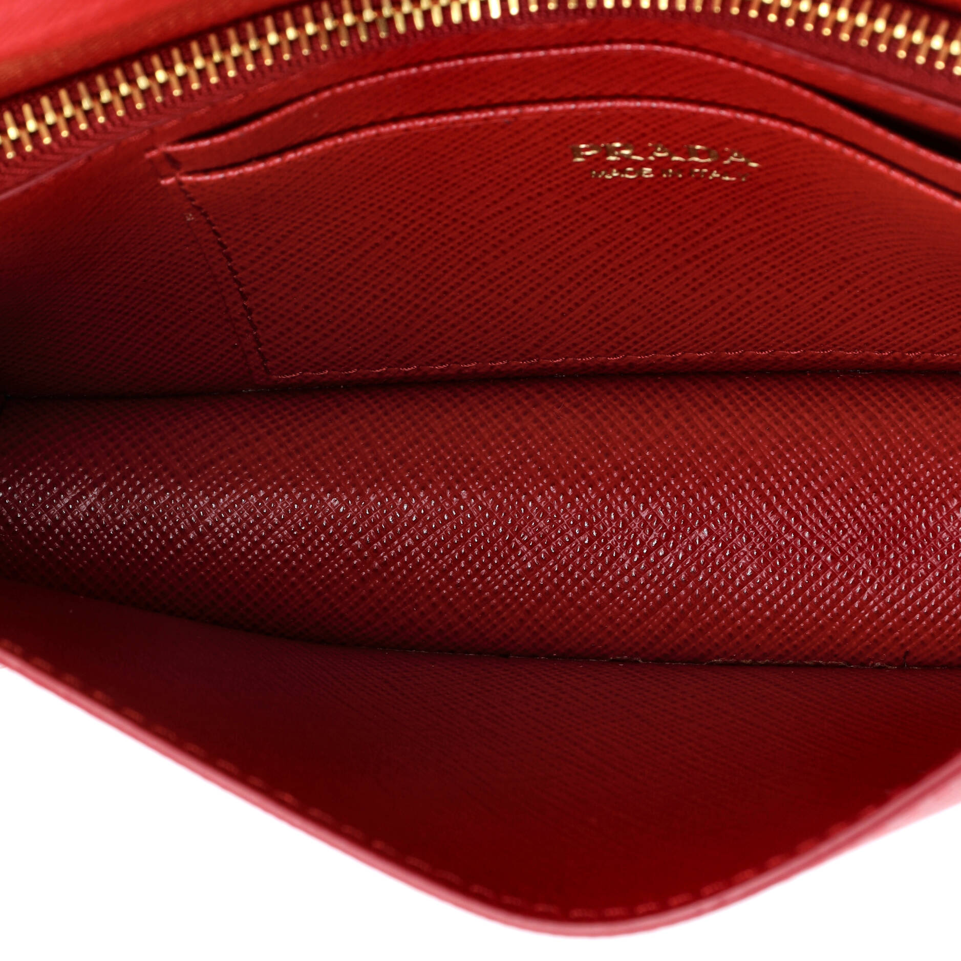 Prada Monochrome Wristlet Wallet on Chain Saffiano Leather Mini
