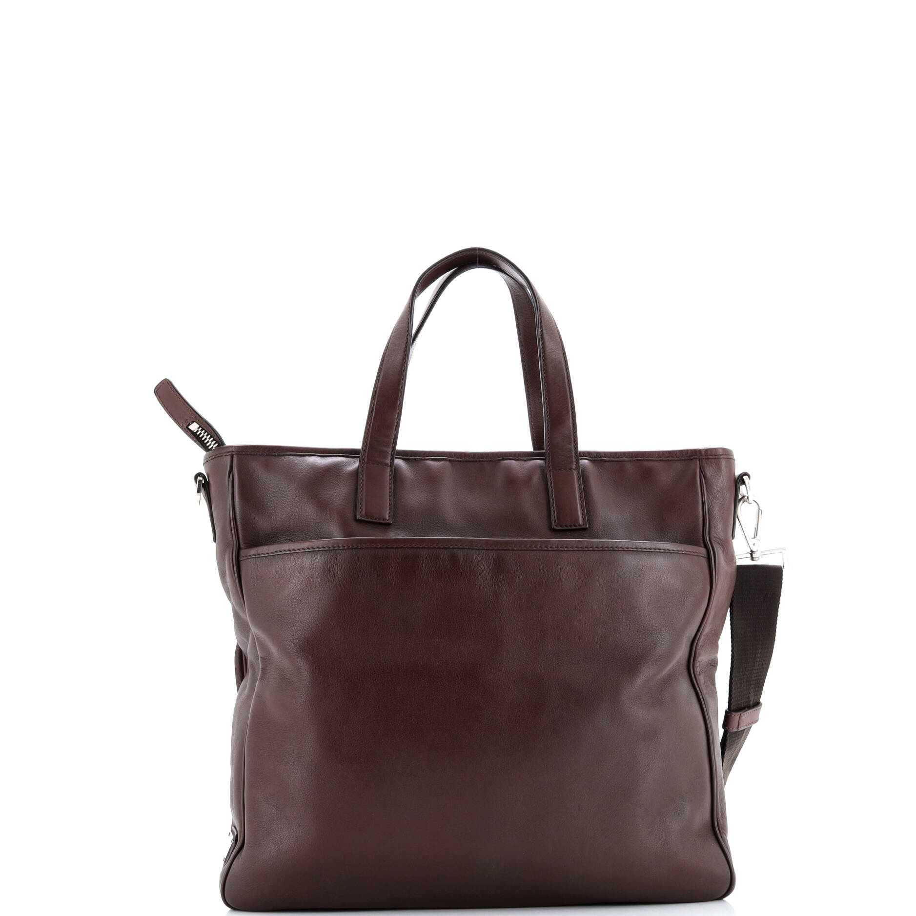 Prada Convertible Front Pocket Briefcase Tote Leather Medium