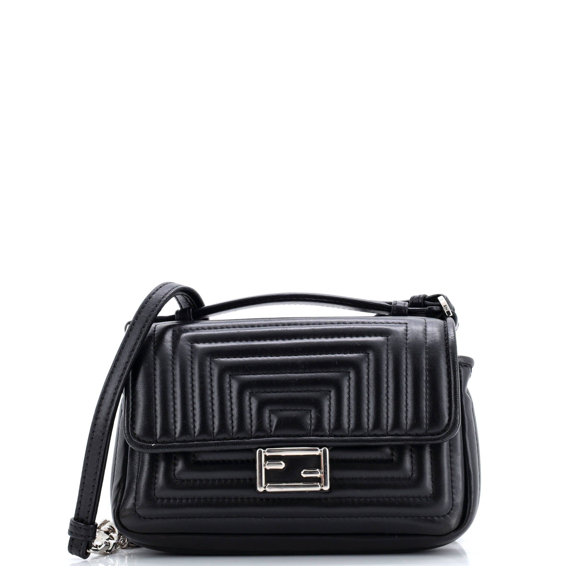Fendi Double Baguette Quilted Leather Micro
