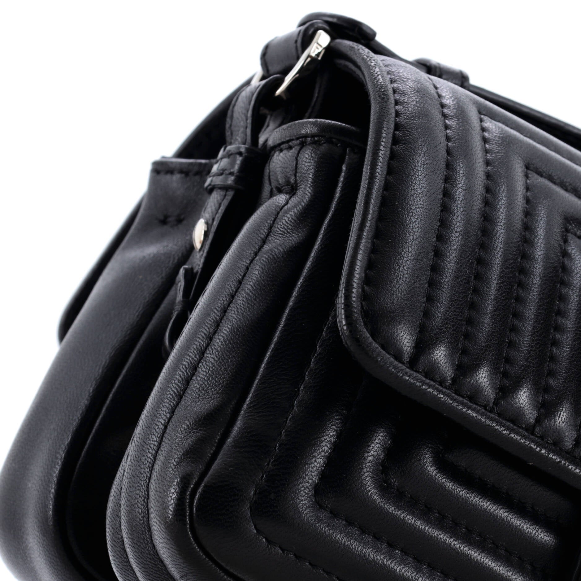 Fendi Double Baguette Quilted Leather Micro
