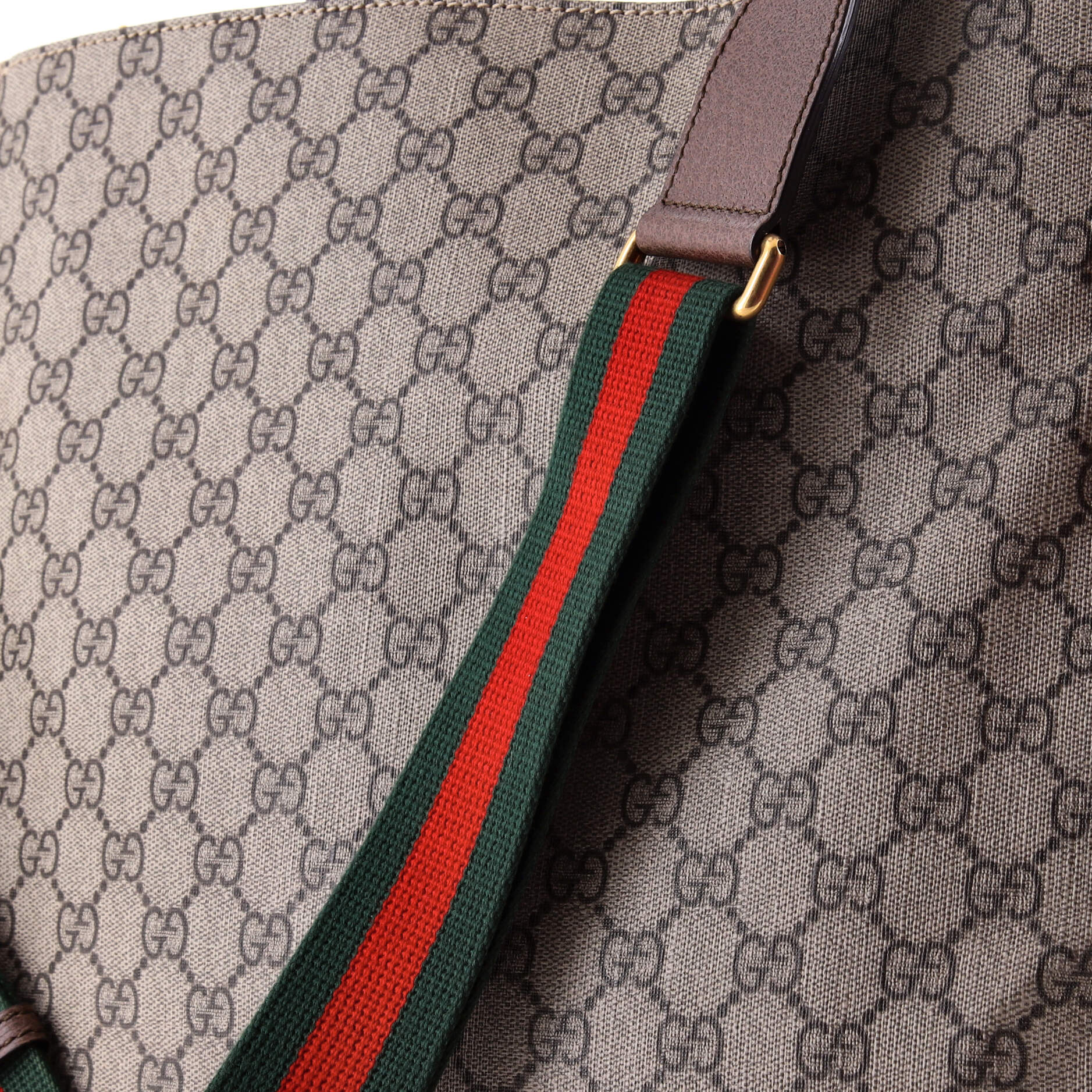 Gucci Courrier Convertible Soft Open Tote GG Coated Canvas with Applique North South
