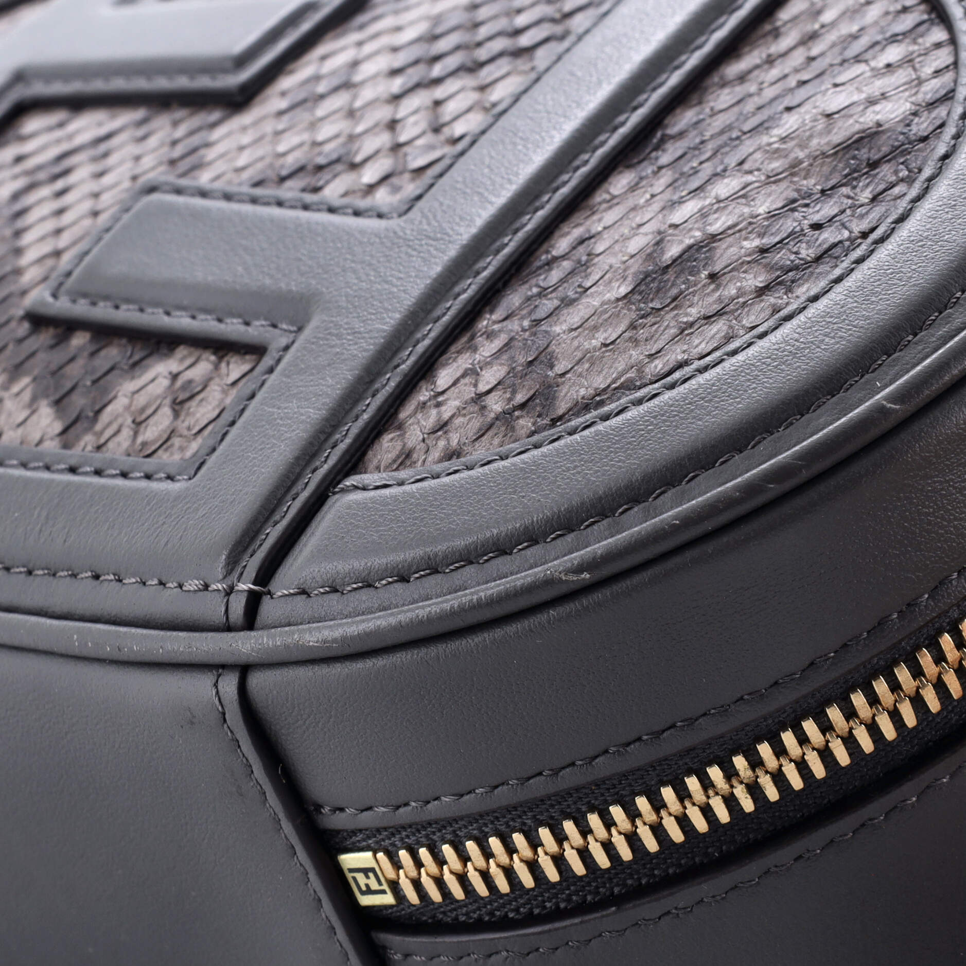 Fendi O'Lock Camera Bag Leather with Python Mini