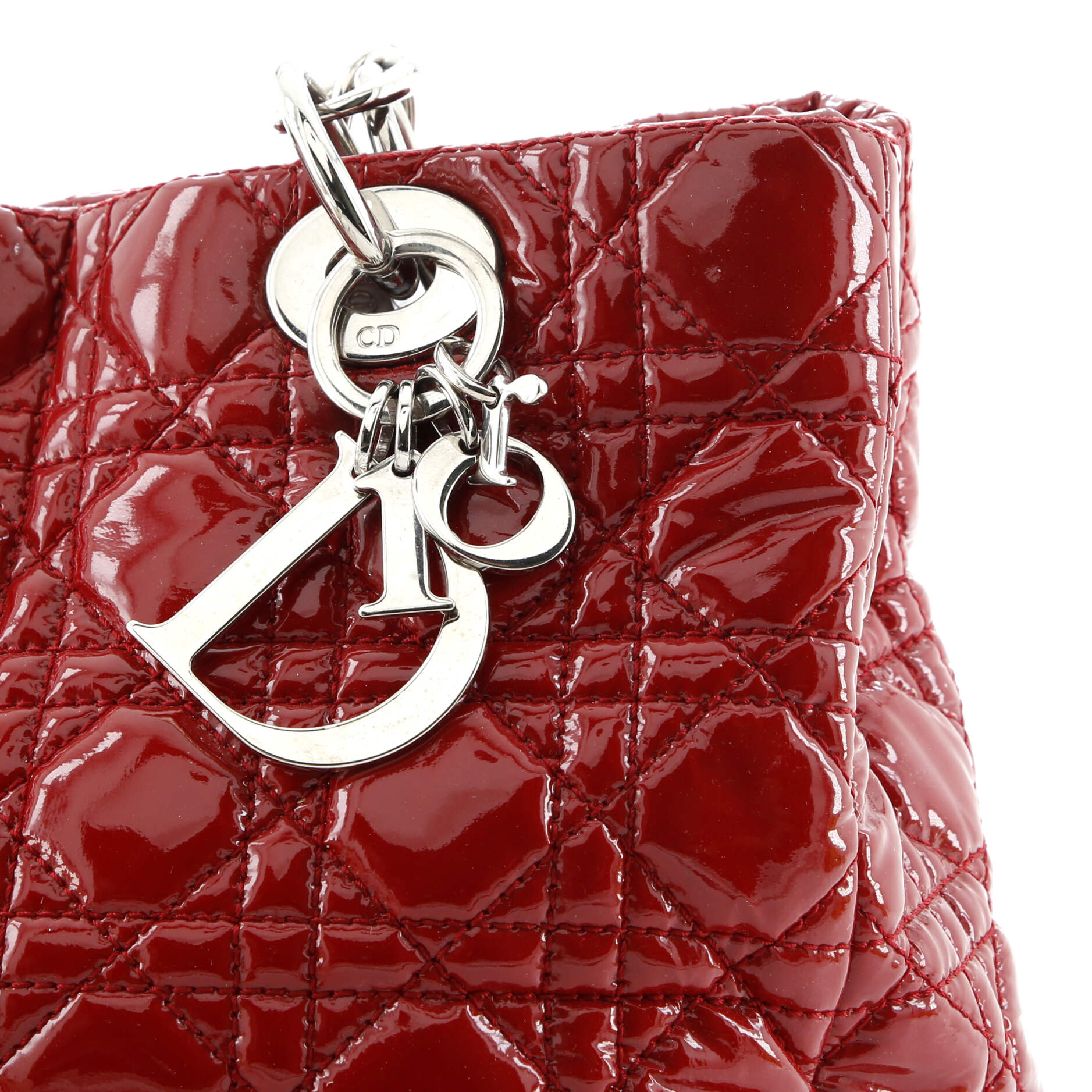 Christian Dior Soft Shopping Tote Cannage Quilt Patent Small
