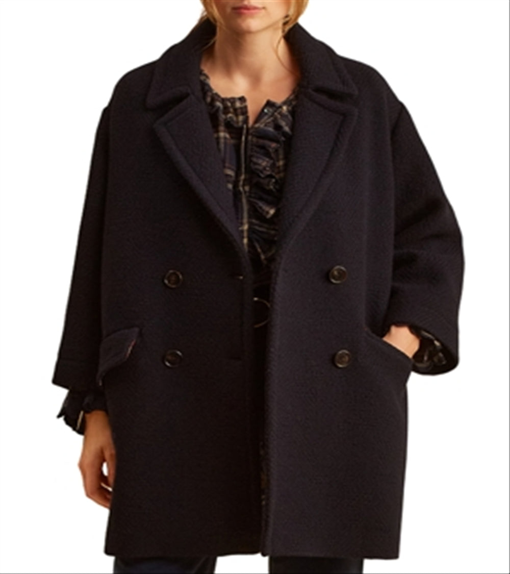 Gerard Darel Women's Sarah Double Breasted Coat Blue Size 1 by Steals