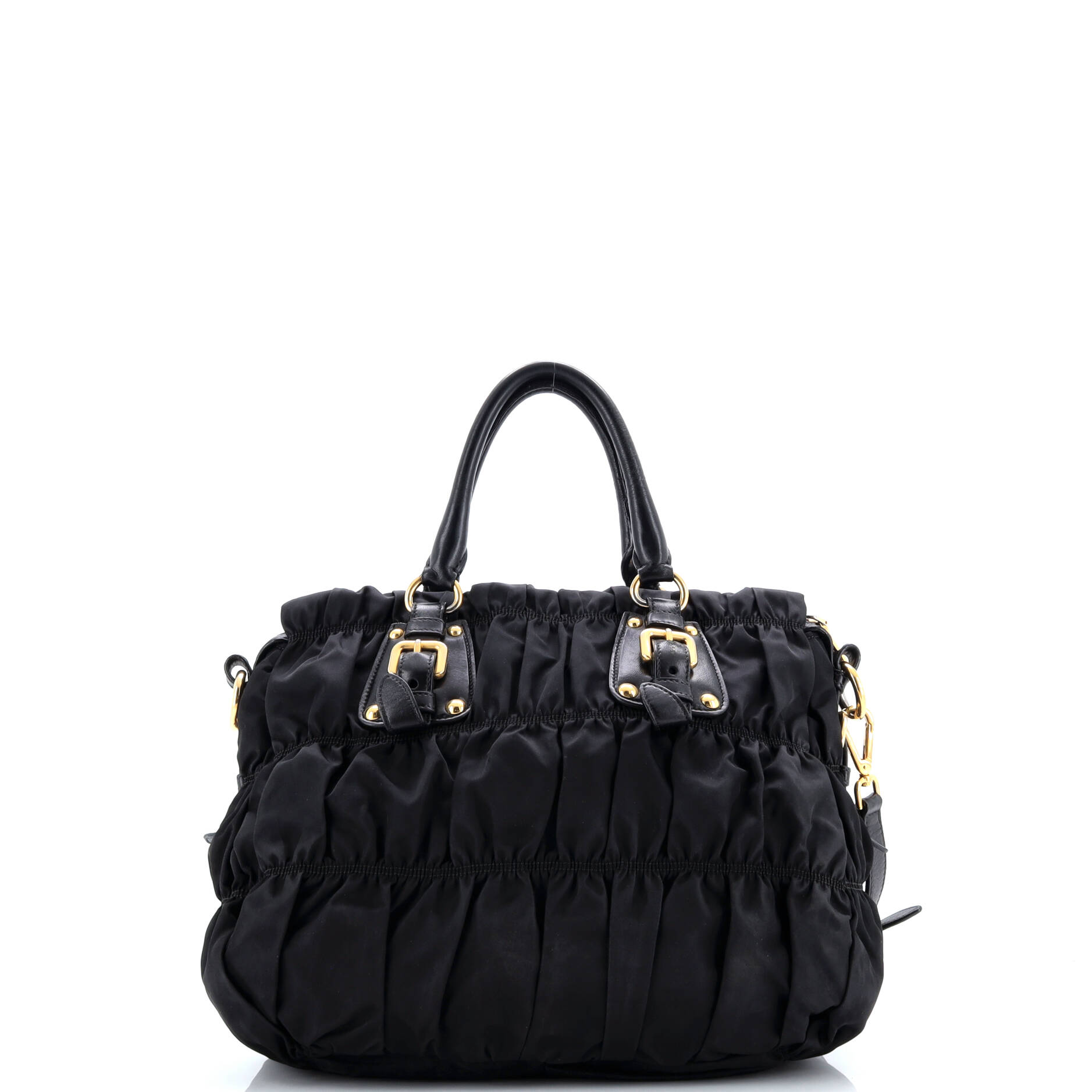 Prada Gaufre Convertible Tote Leather and Tessuto Large