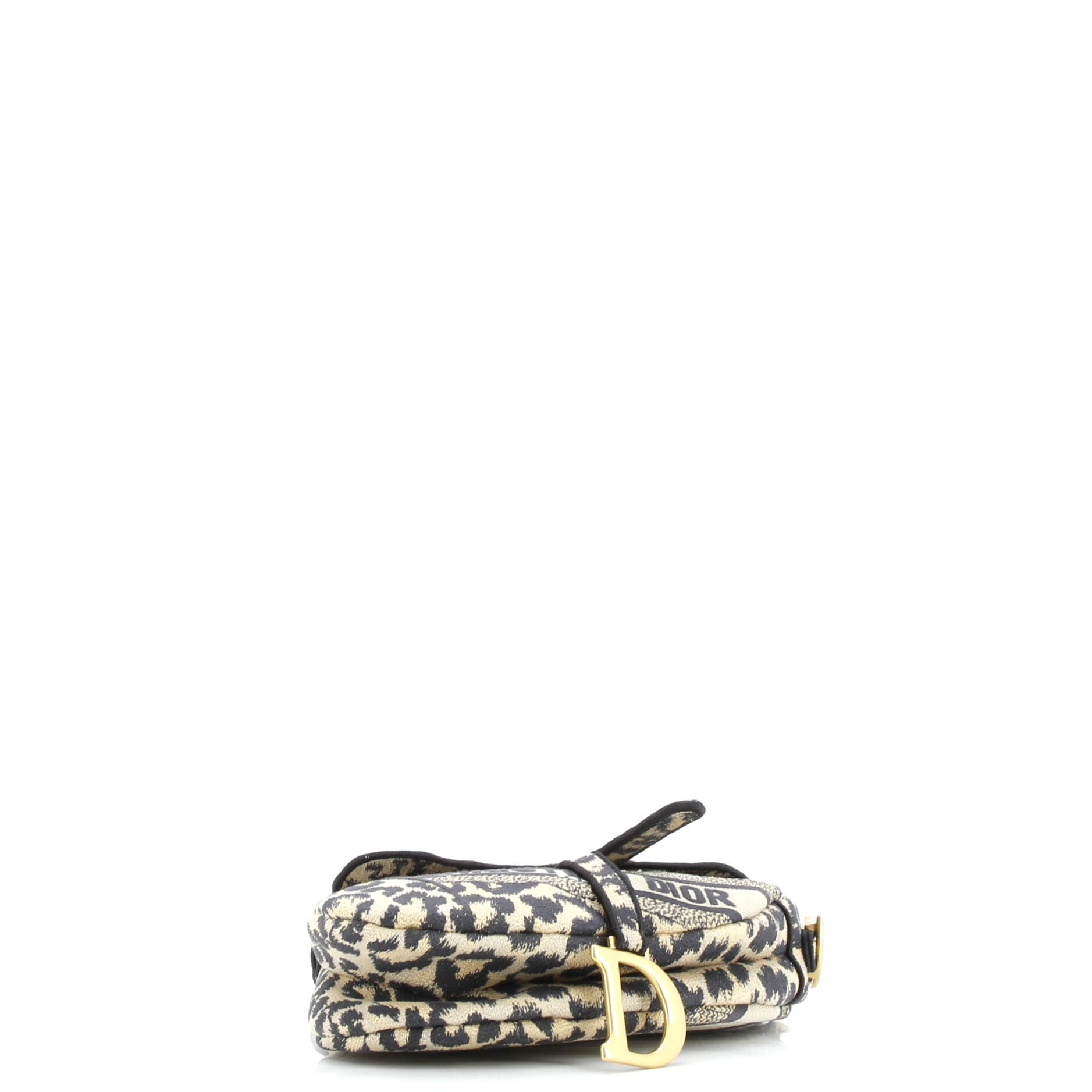 Christian Dior Saddle Handbag Mizza Embroidered Canvas Medium