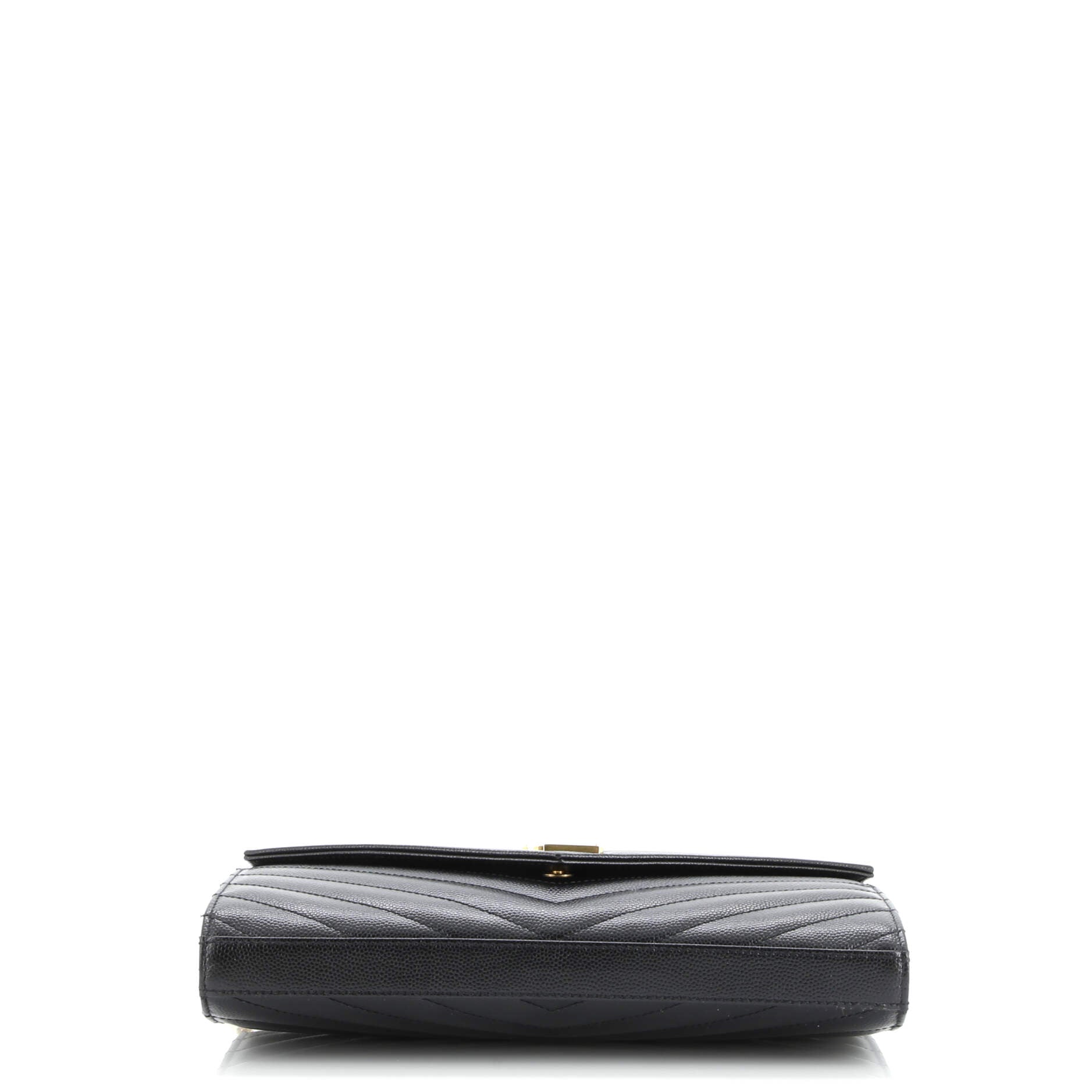 Saint Laurent Classic Monogram Wallet on Chain Matelasse Chevron Leather Medium