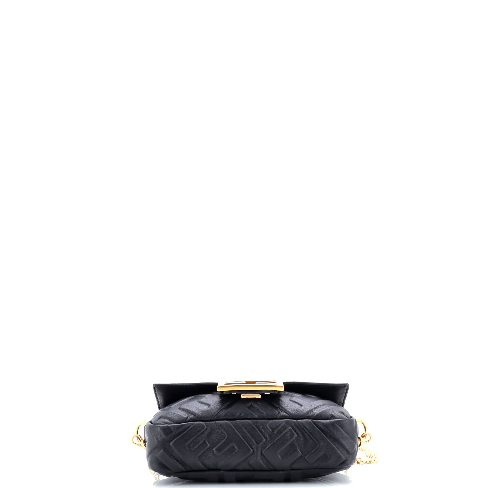 Fendi Baguette NM Bag Zucca Embossed Leather Mini