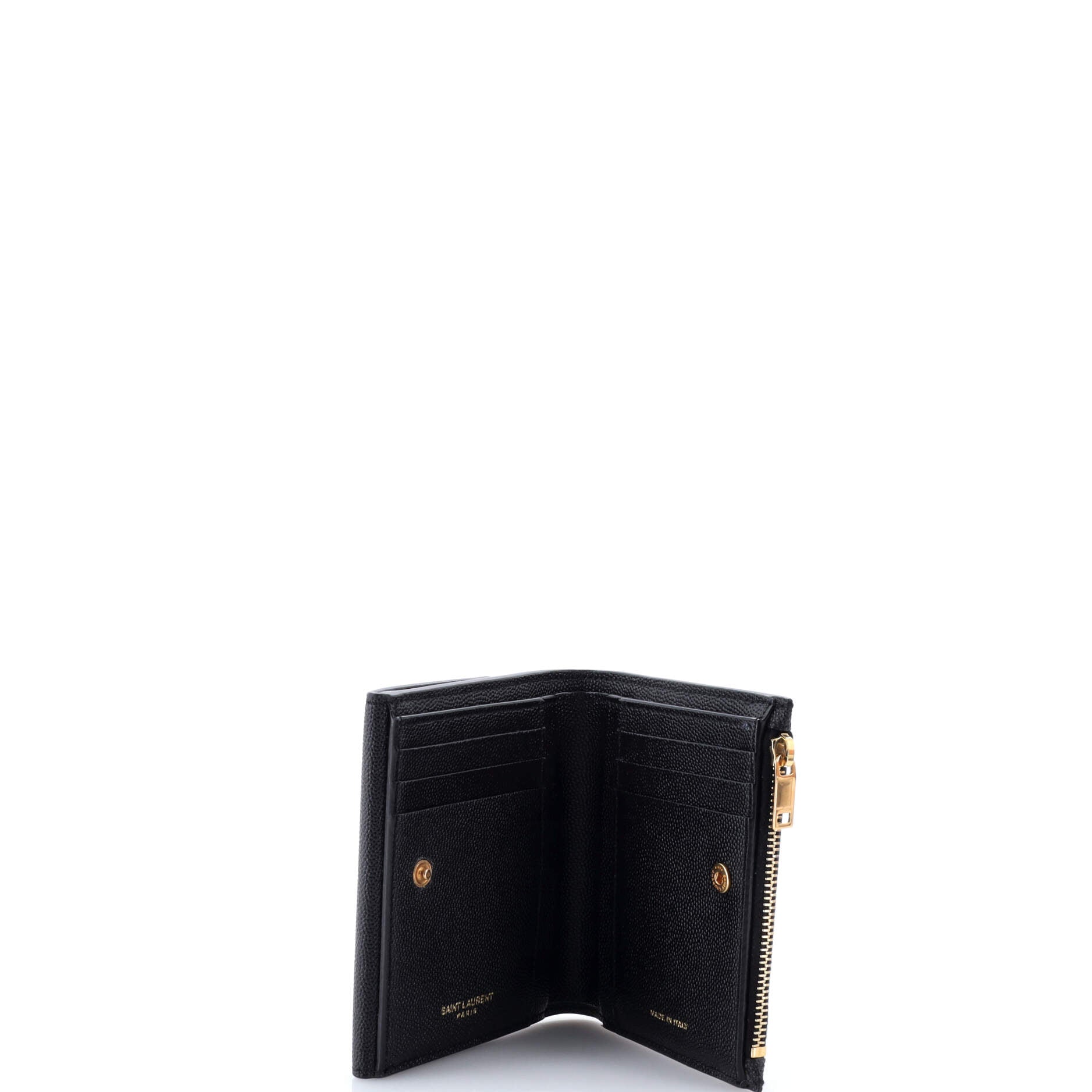 Saint Laurent Uptown Compact Flap Wallet Leather