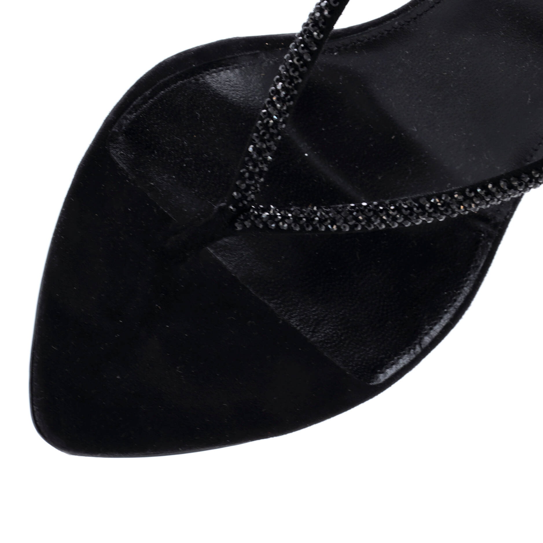 Saint Laurent Women's Nadja Heeled Sandals Suede and Crystals
