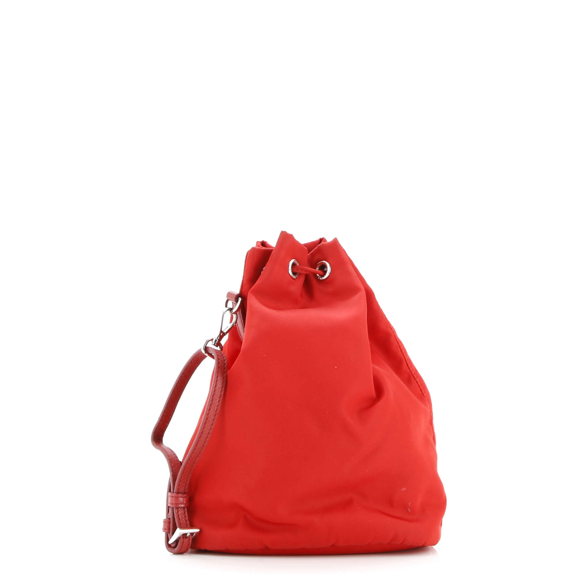 Prada Drawstring Wristlet Bucket Bag Tessuto Small