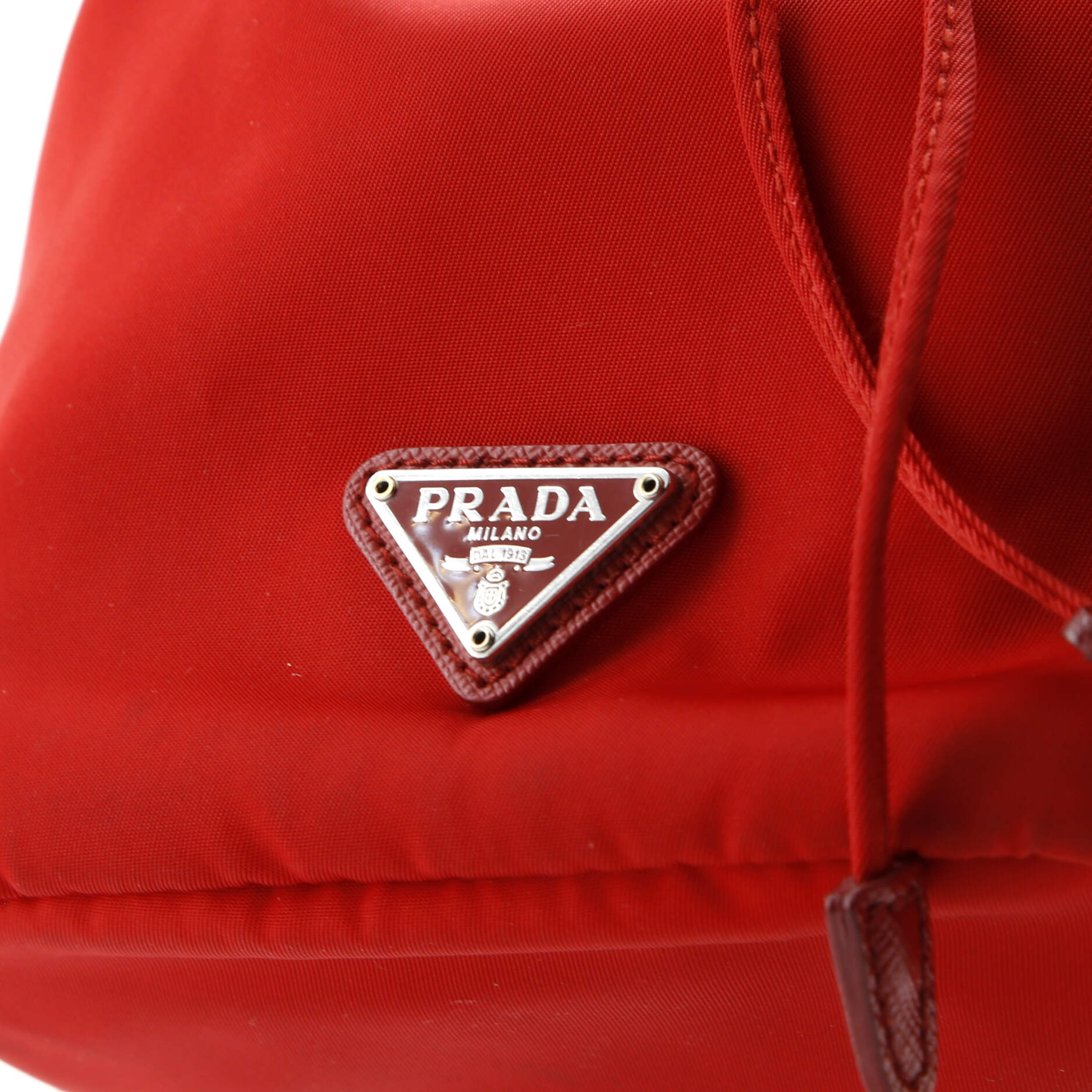 Prada Drawstring Wristlet Bucket Bag Tessuto Small