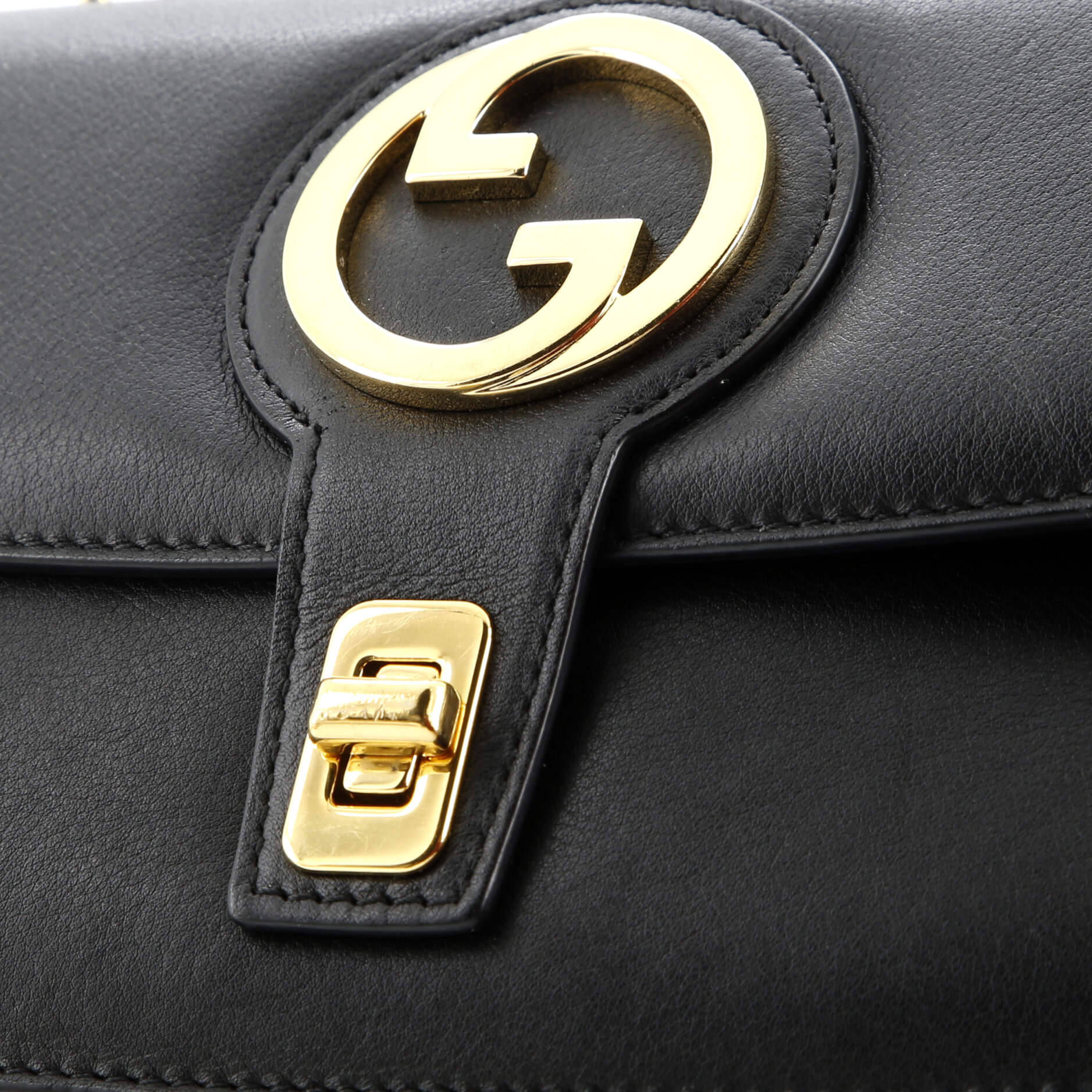 Gucci Blondie NM Chain Top Handle Bag Leather Small