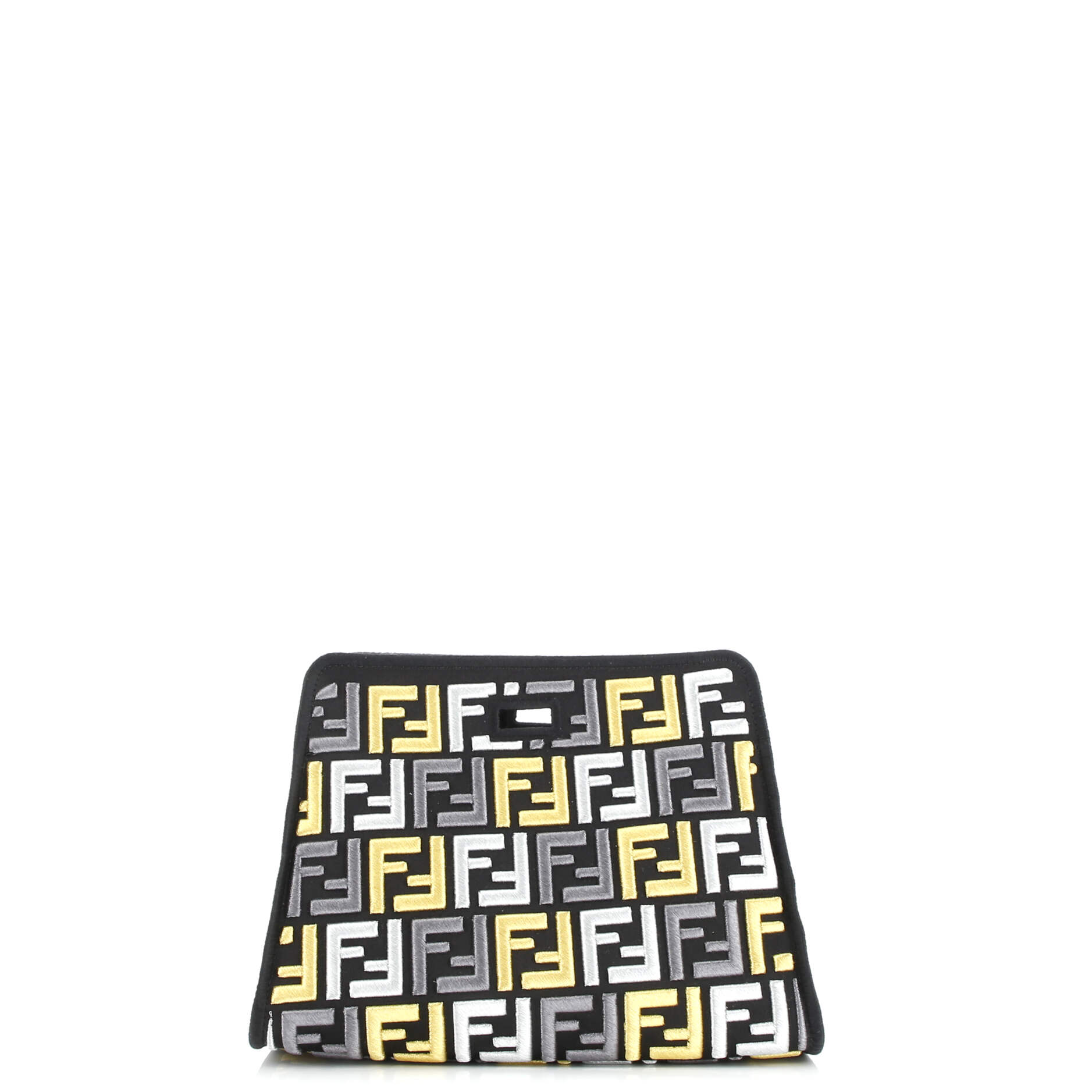 Fendi Peekaboo Defender Zucca Embroidered Satin Mini