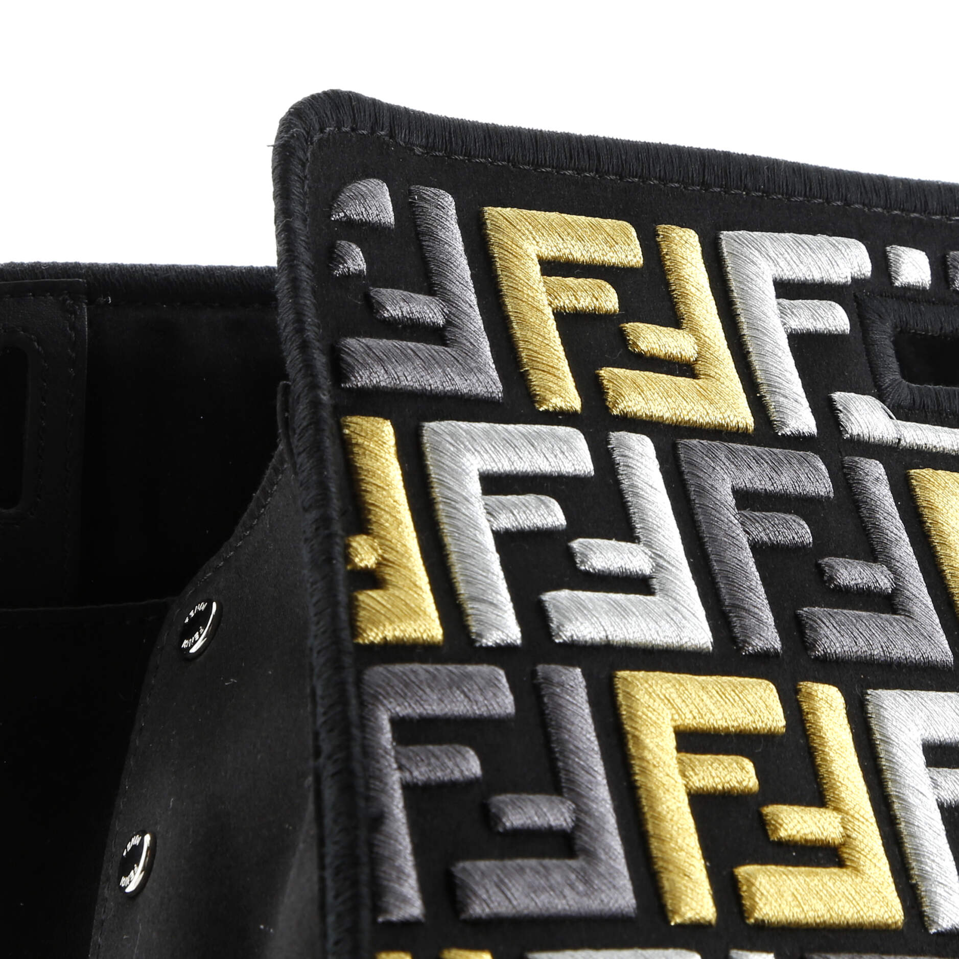 Fendi Peekaboo Defender Zucca Embroidered Satin Mini