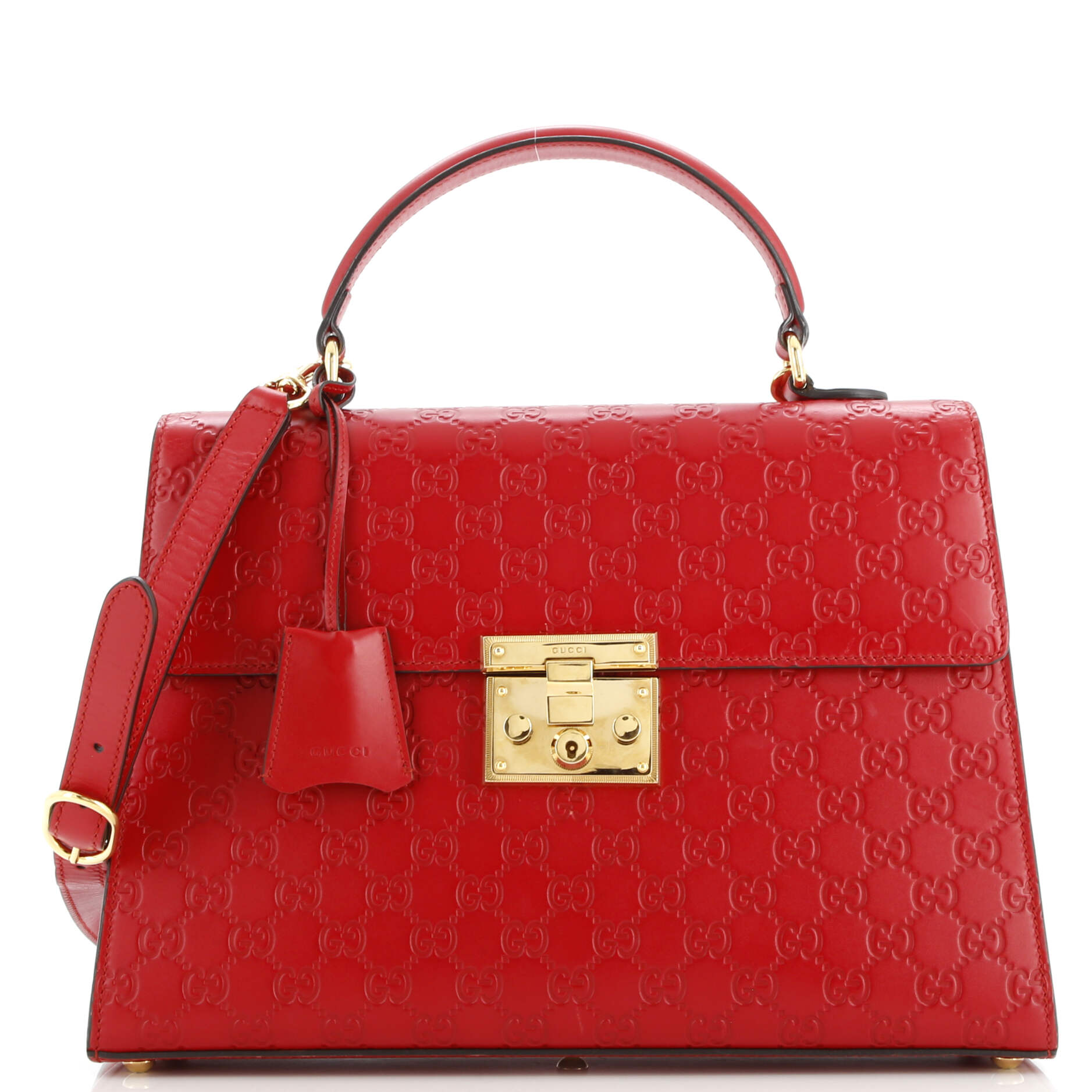 Gucci Padlock Top Handle Bag Guccissima Leather Medium